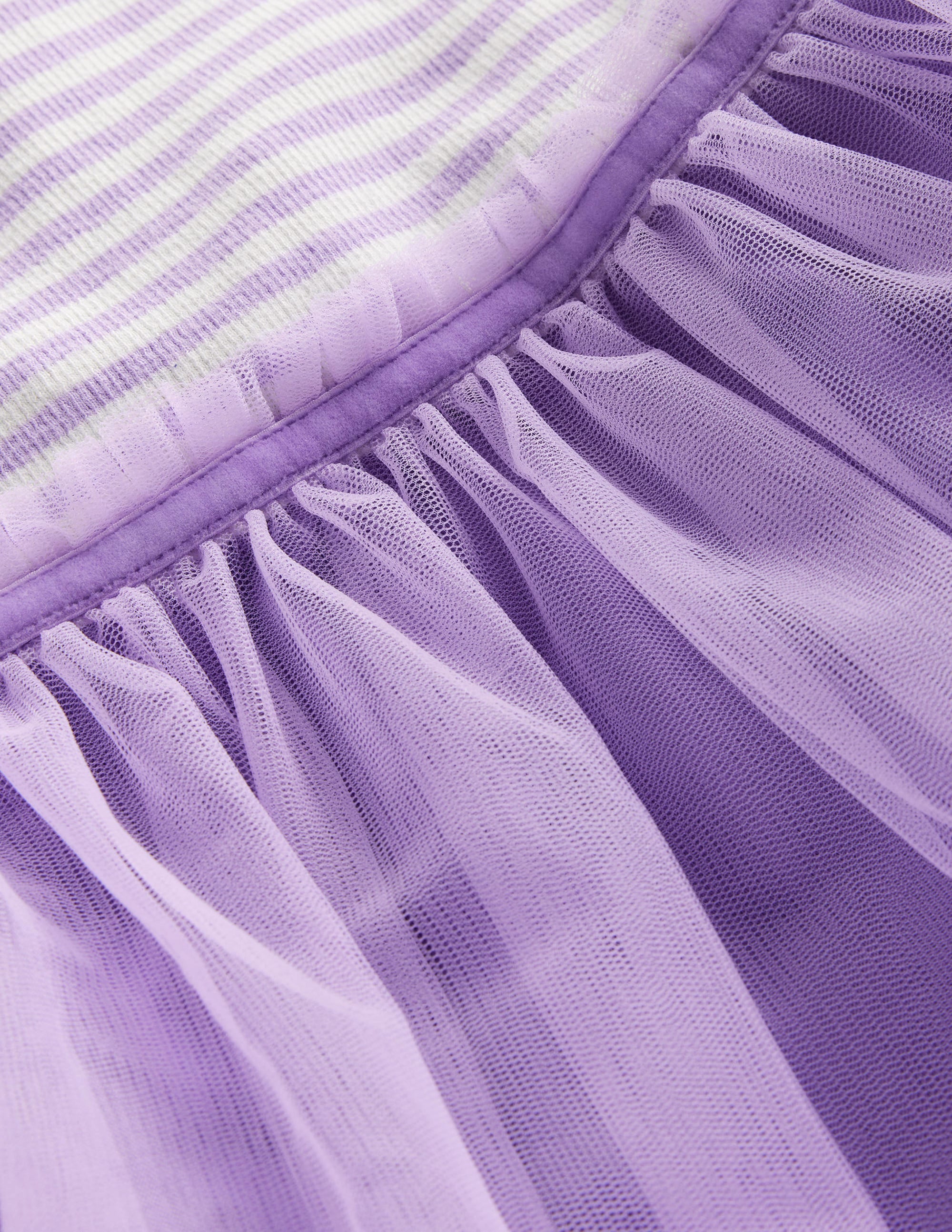 Robe en tulle et jersey-Rayé lavande brumeuse/ivoire - Image 3