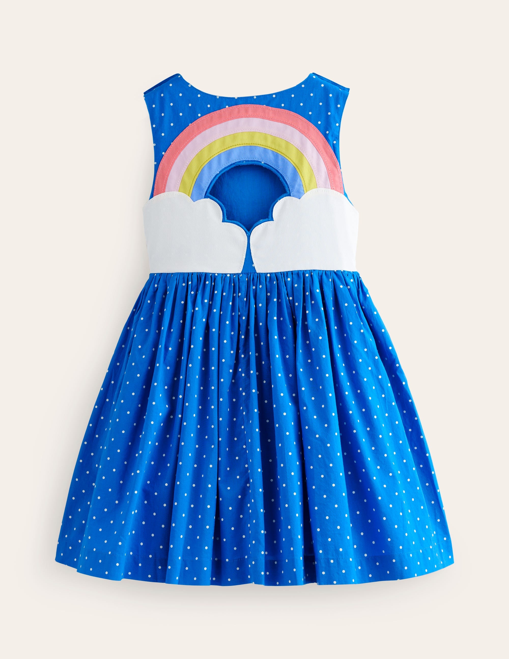 Kleid mit Applikation am Rücken-Blau mit Regenbogen - Image 2