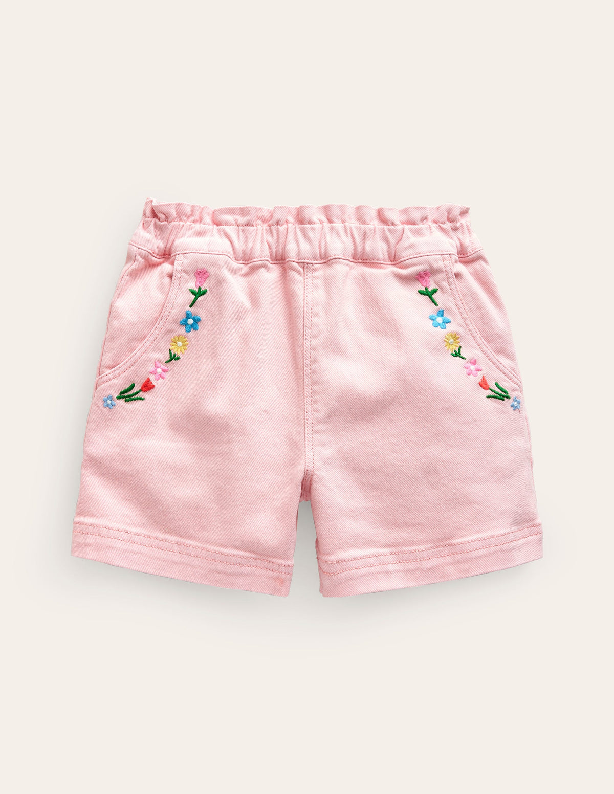 Pull-on Shorts-Ballet Pink Embroidery - Image 1