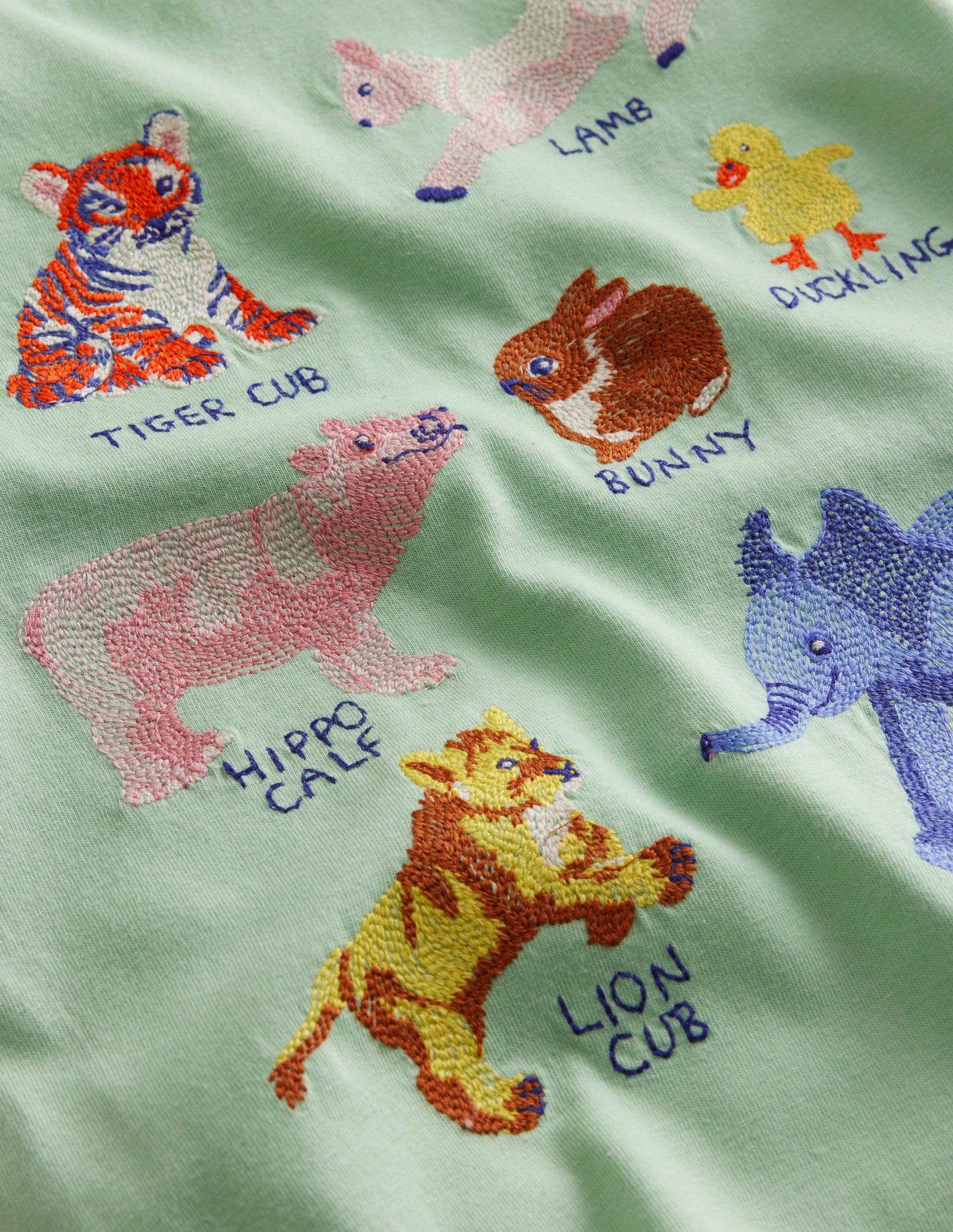 T-Shirt mit Superstitch-Logo-Pistaziengrün Tiere-3