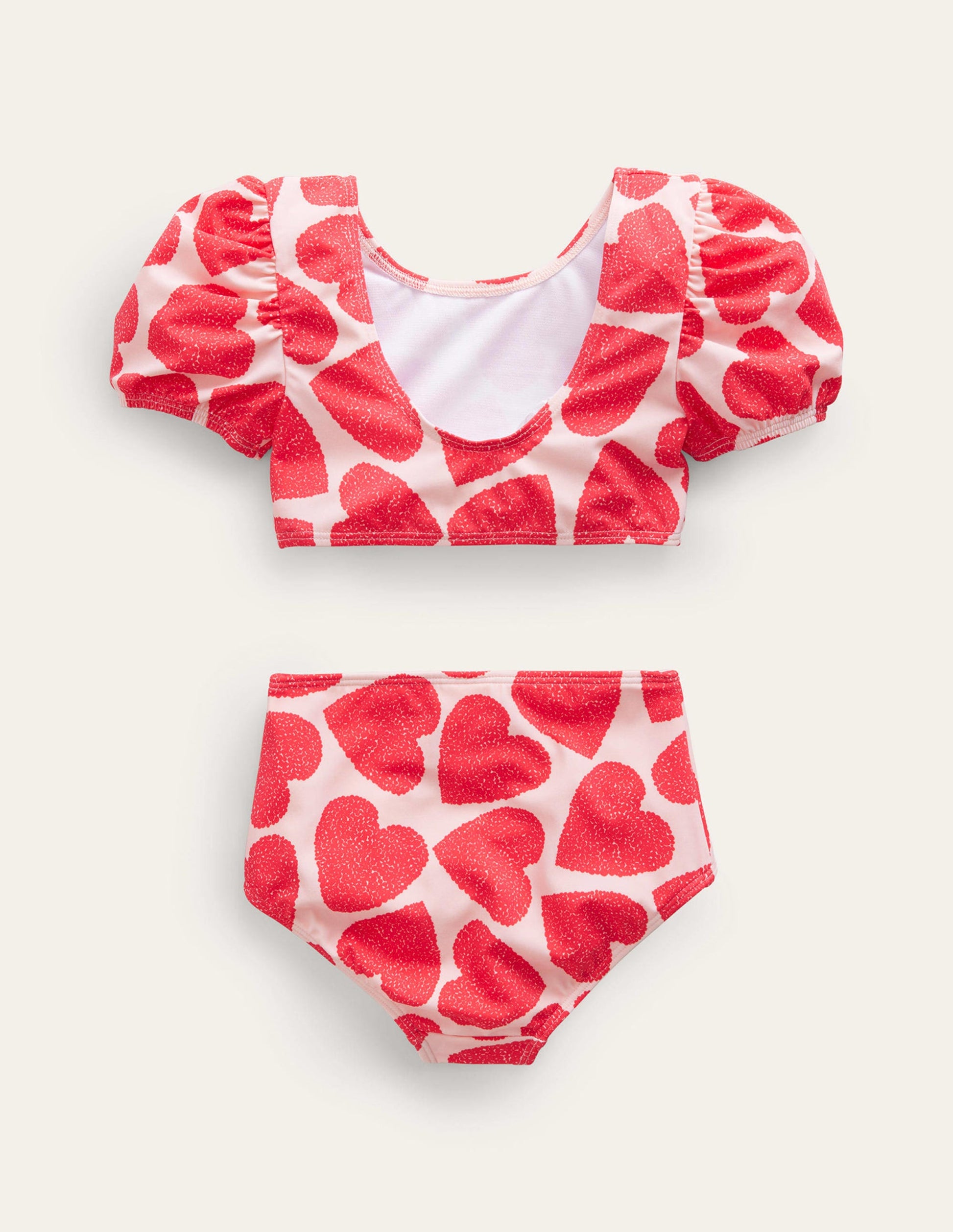 Bikini à manches bouffantes-Cœurs rose ballet-2