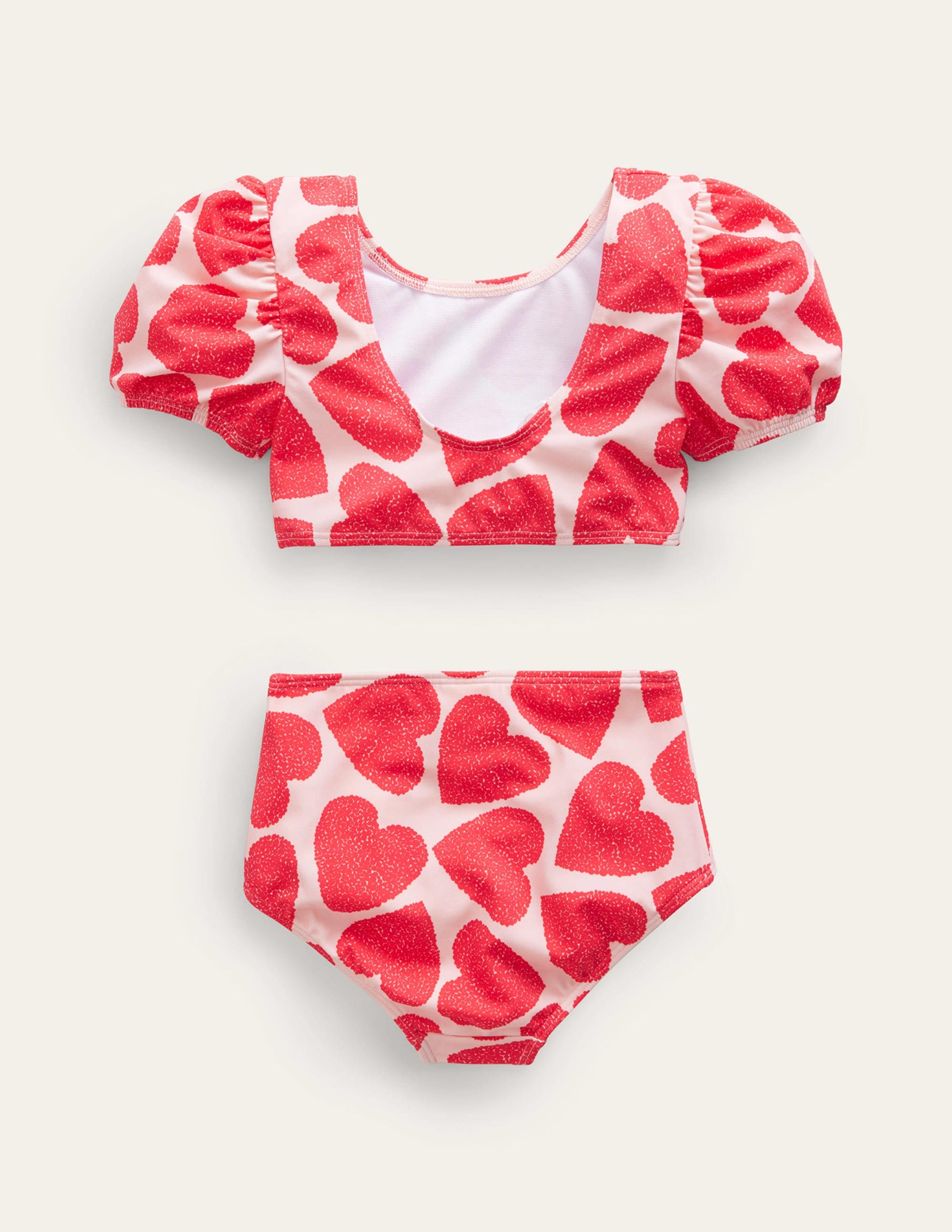 Bikini à manches bouffantes-Cœurs rose ballet - Image 2