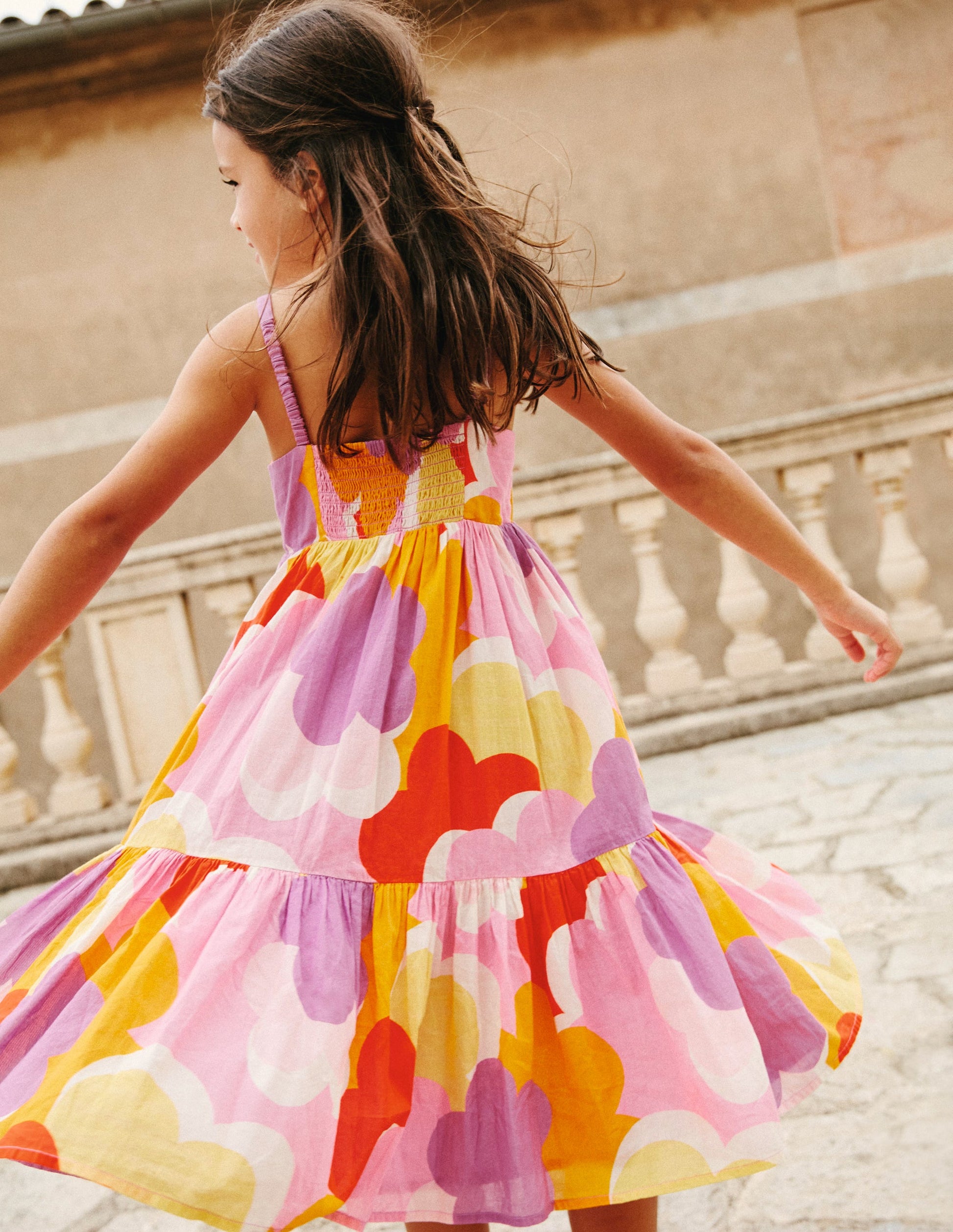 Tiered Twirly Sundress-Jam Red Daisy Cloud-4