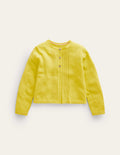 Strickjacke aus Baumwolle mit Pointelle-Design-Senfgelb