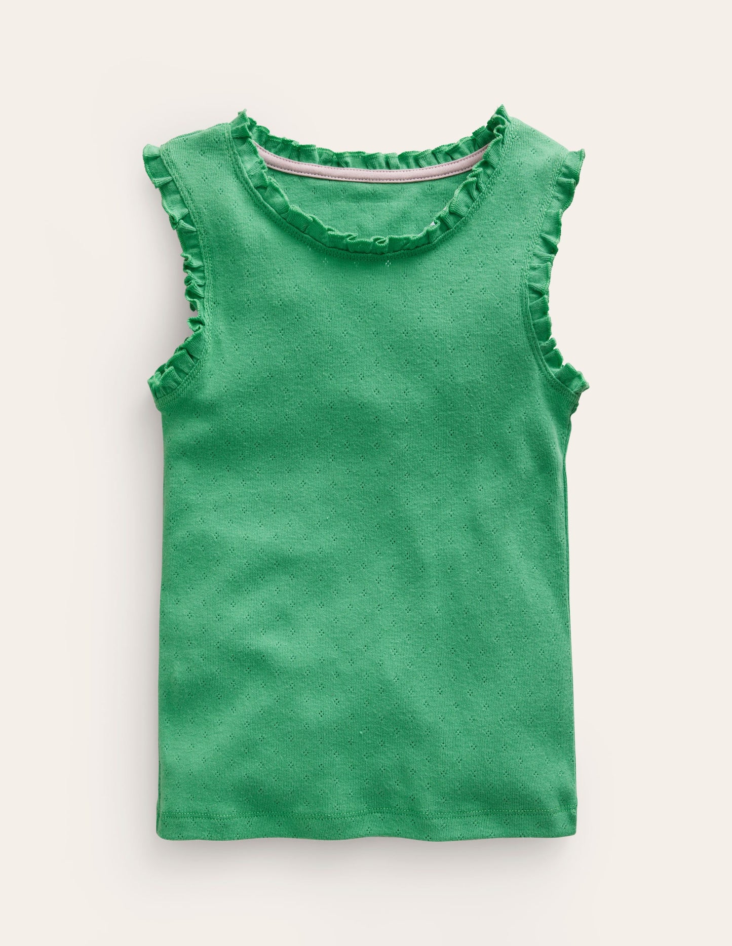 Débardeur en pointelle-Vert aloé vera