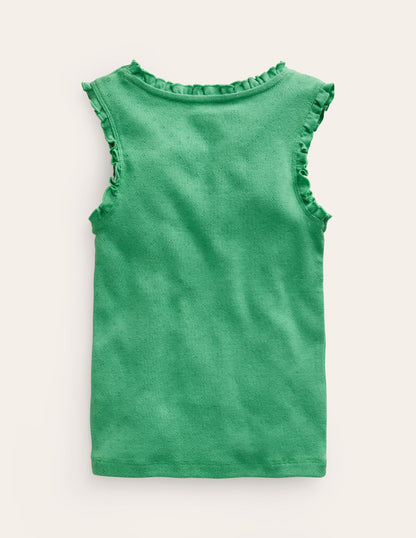 Débardeur en pointelle-Vert aloé vera-2