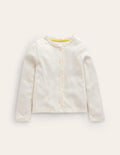 Pointelle-Strickjacke-Vanille