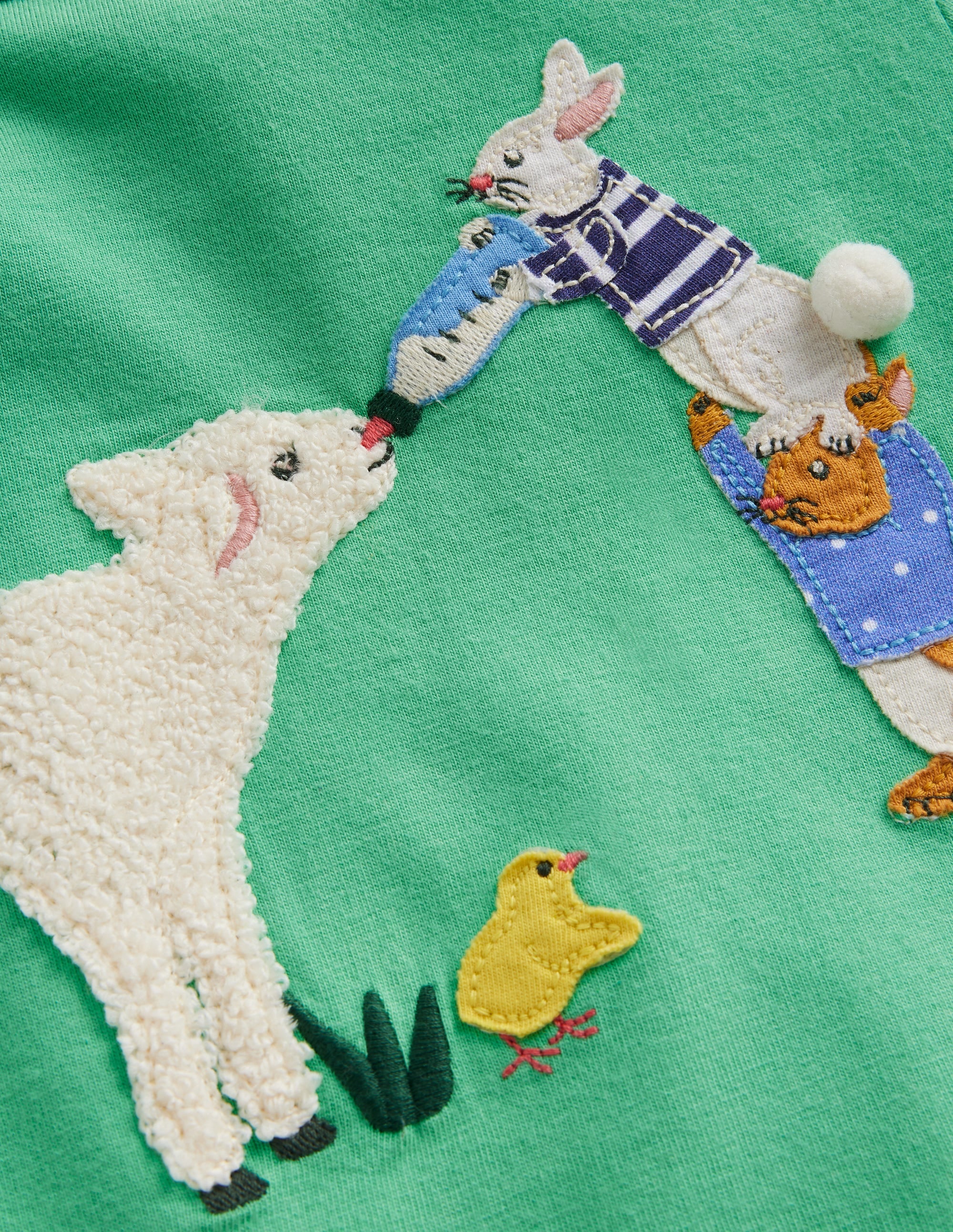 T-Shirt mit Puffärmeln und Applikation-Aloe-Grün Lamm - Image 3