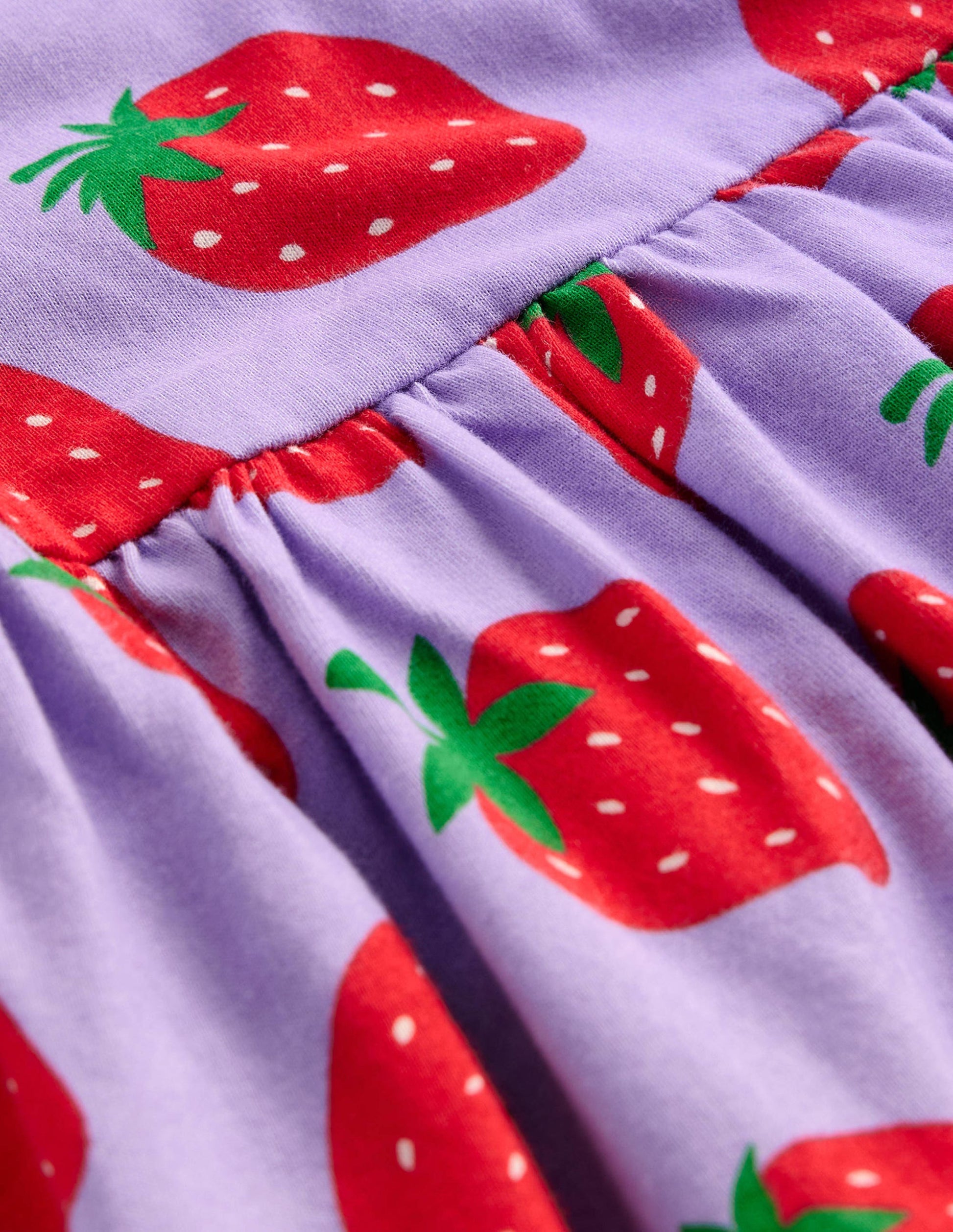 Robe fun à manches courtes en jersey-Fraises parme-3