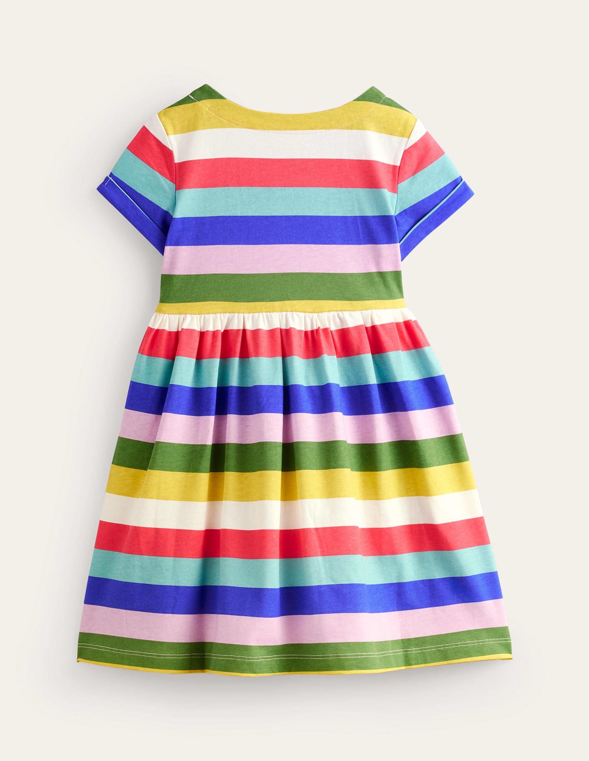 Lustiges Jerseykleid mit kurzen Ärmeln-Blitzblau/Bunt, Gestreift - Image 2