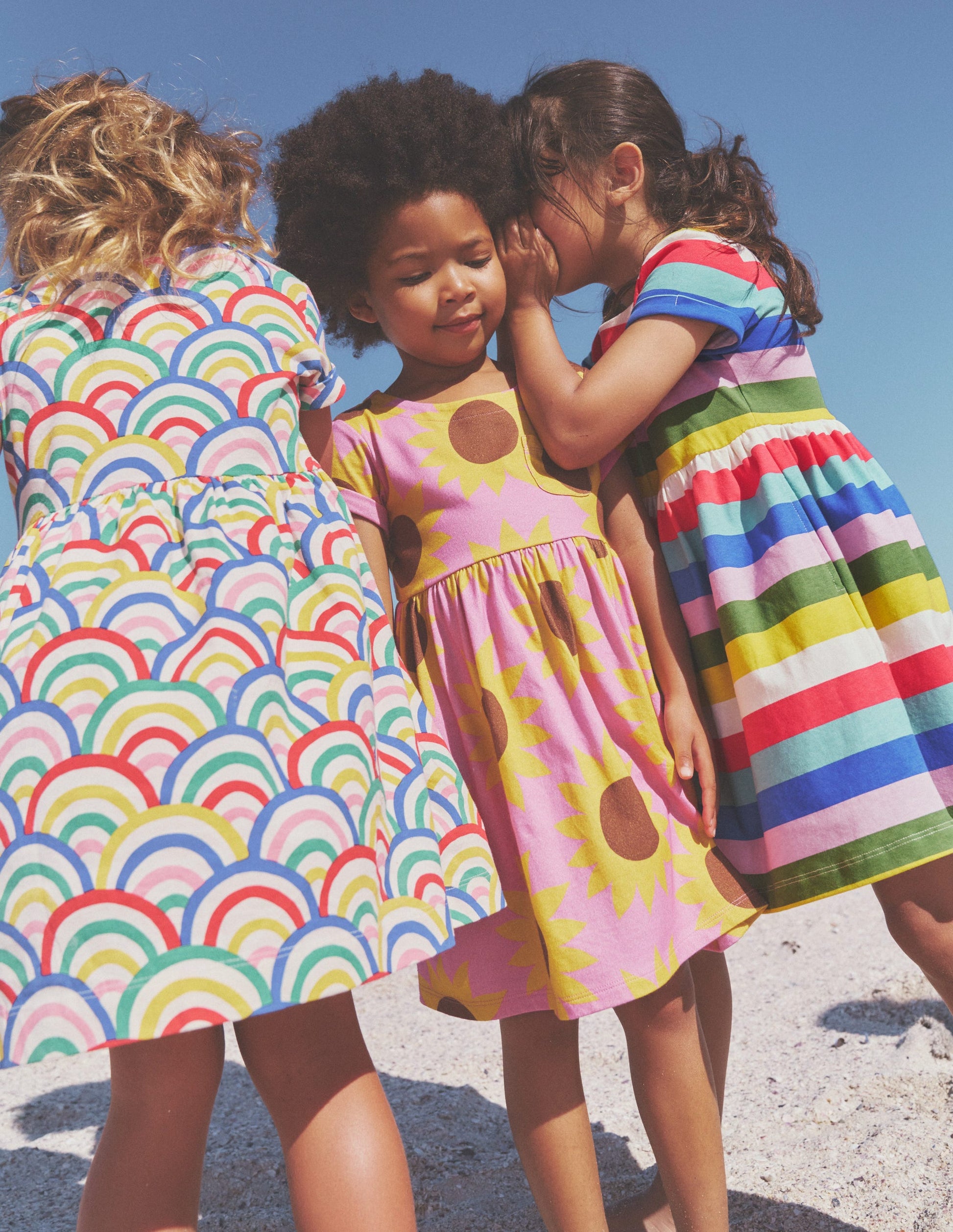 Robe fun à manches courtes en jersey-Motif Sunflower Geo rose-4