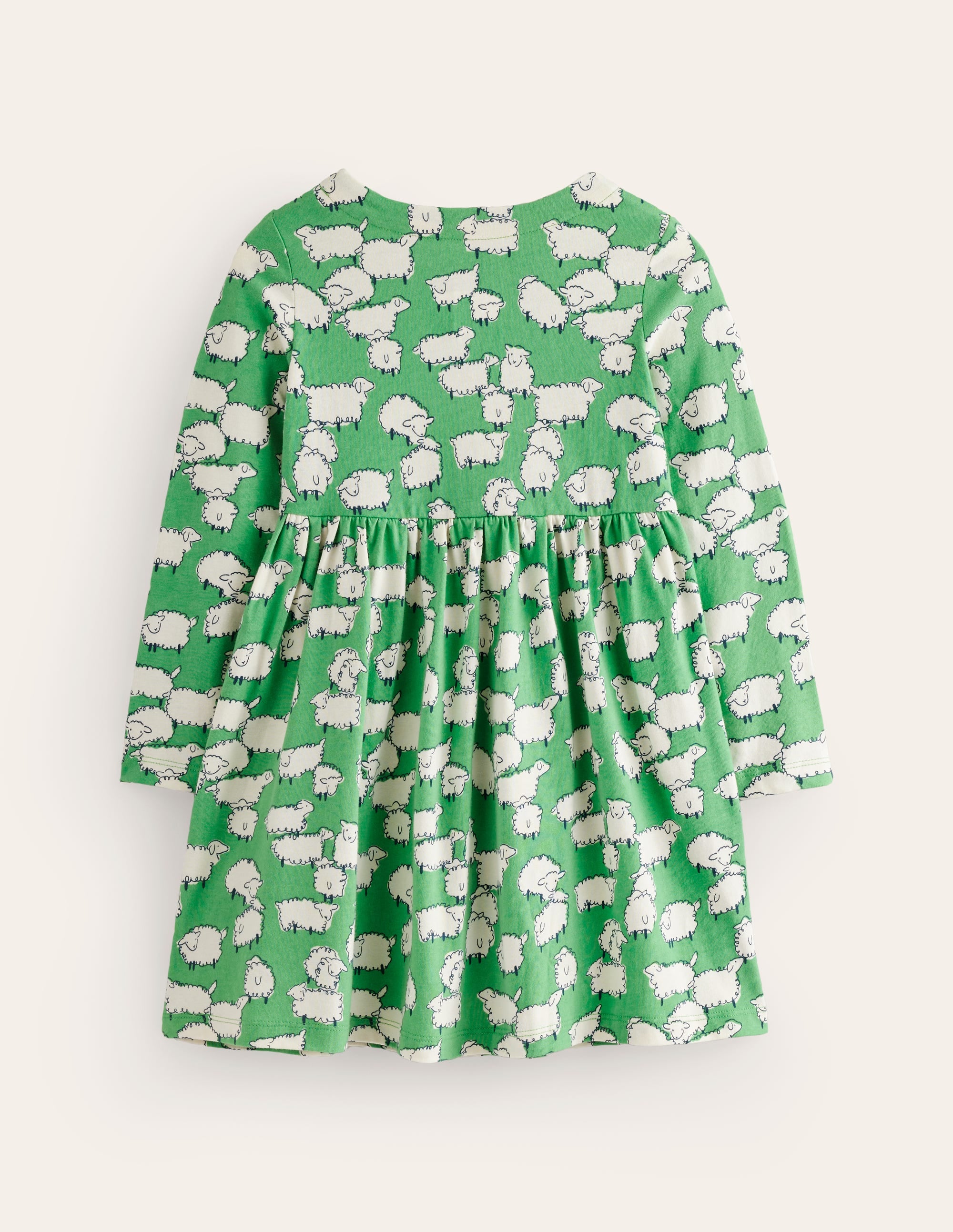 Lustiges Jerseykleid mit langen Ärmeln-Aloe-Grün Schafe - Image 2