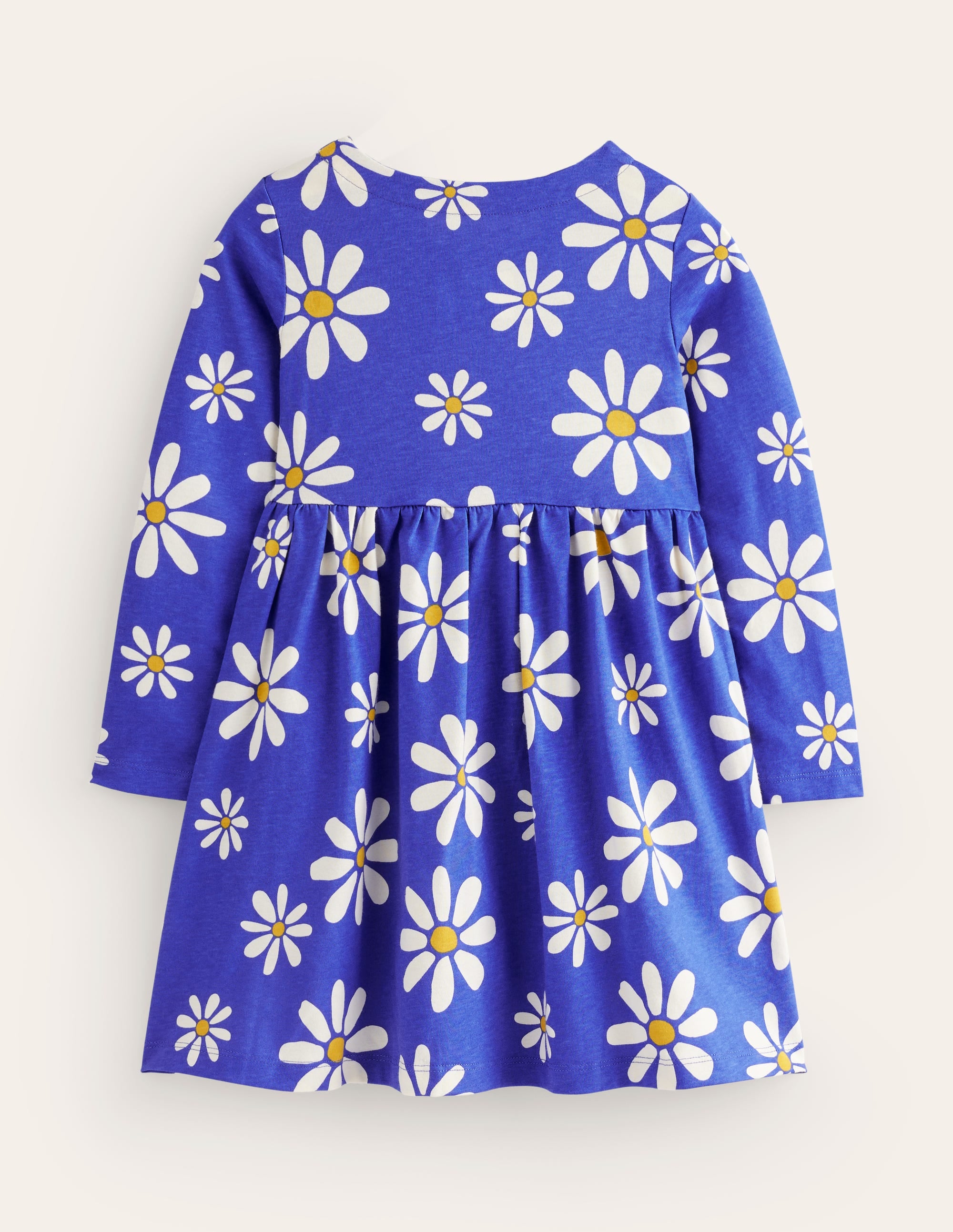 Robe fun à manches longues en jersey-Pâquerettes bleu saphir - Image 2