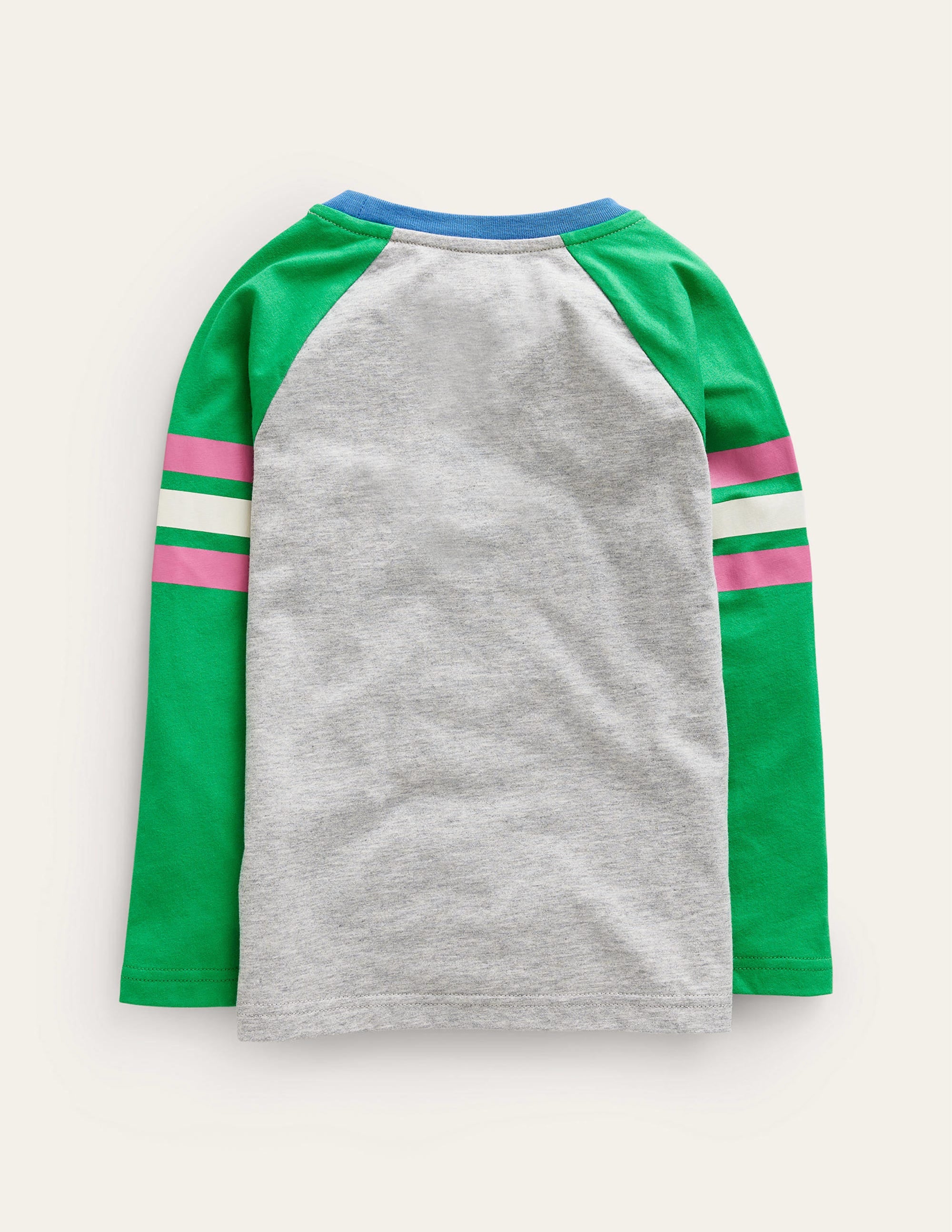 T-shirt colourblock à manches raglan-Gris chiné/vert pépinière - Image 2