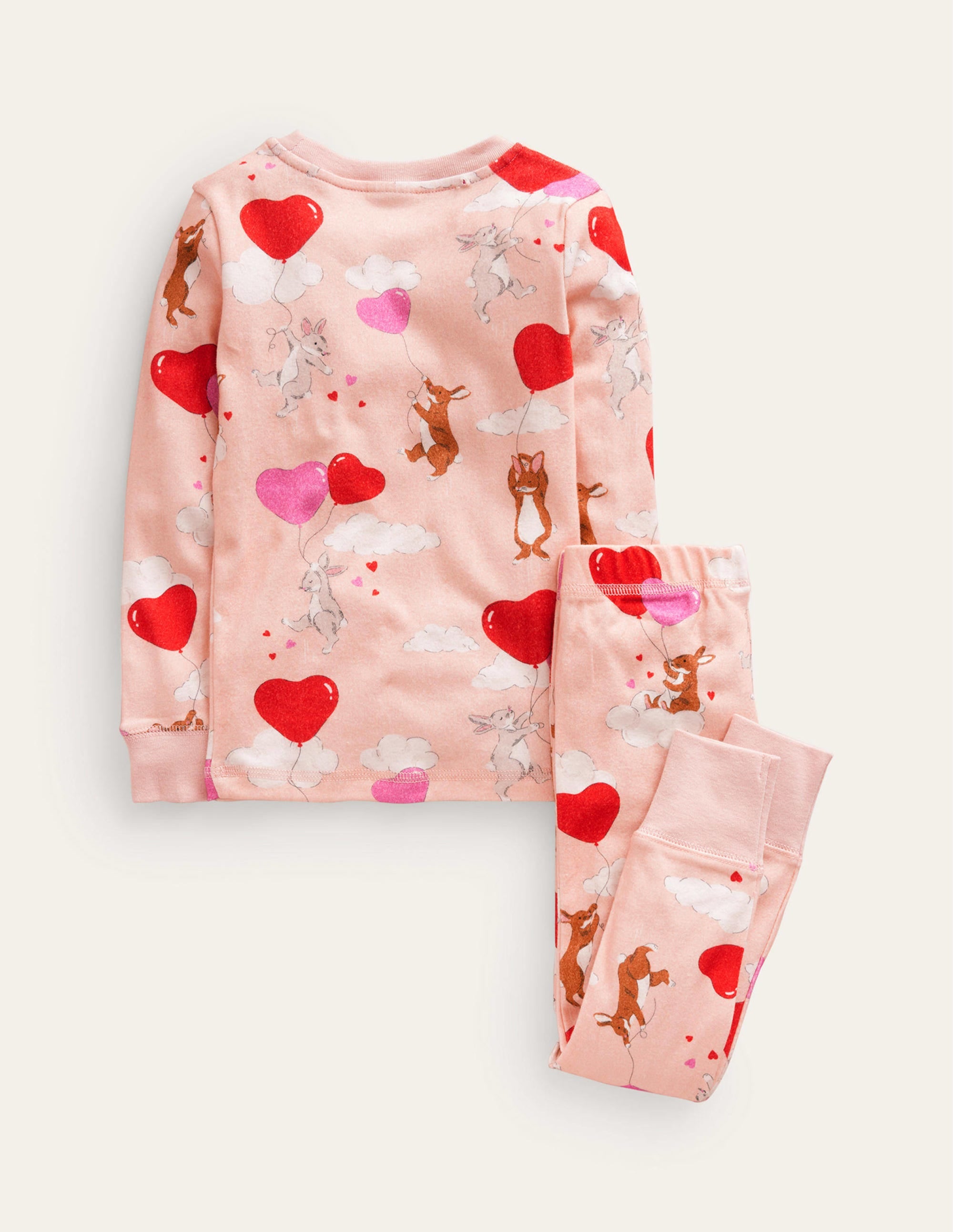 Snug Long John Pyjamas-Ballet Pink Bunnies - Image 2