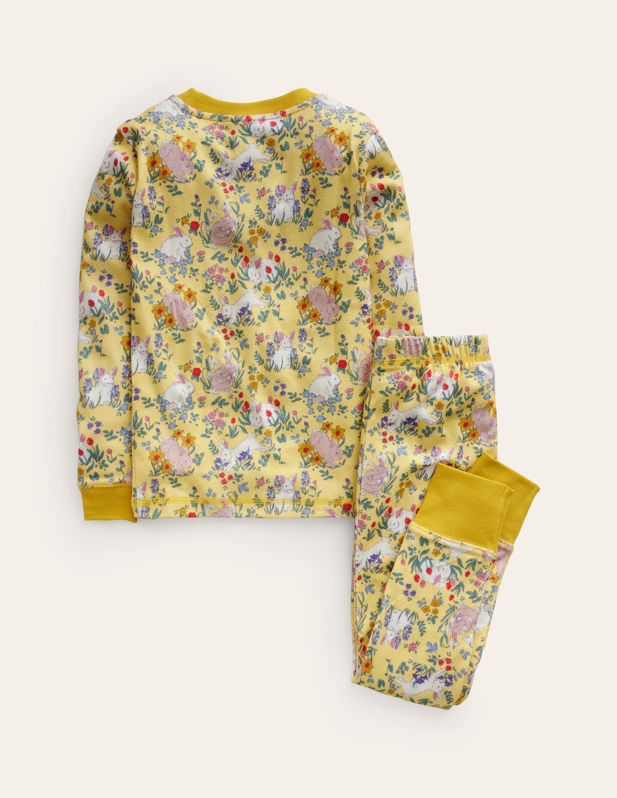 Pyjama long douillet-Lapins jaune printemps - Image 2
