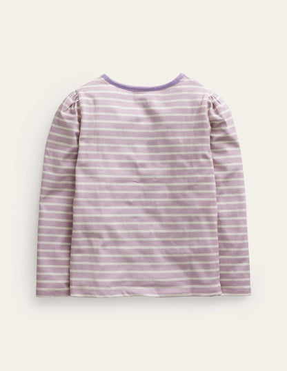 Oberteil mit Applikation und Puffärmeln-Bunt Floral Drachen-2