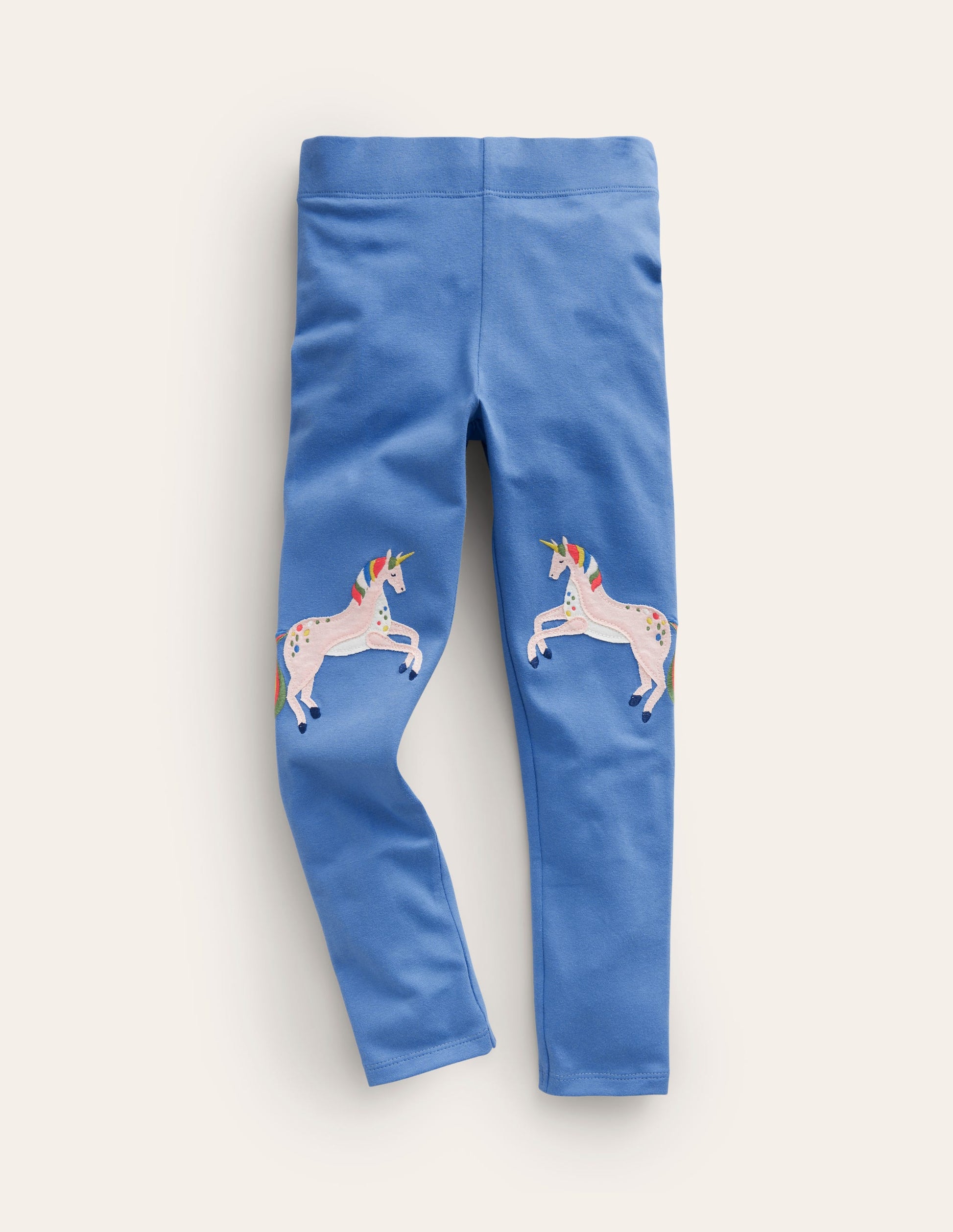 Appliqué Leggings-Bluejay Unicorn-1