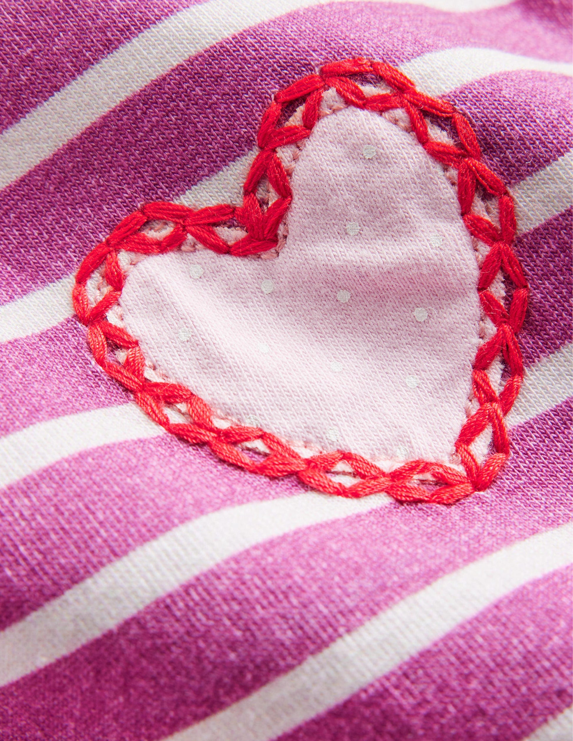 Legging à appliqué-Cœurs rose fraise/ivoire-3