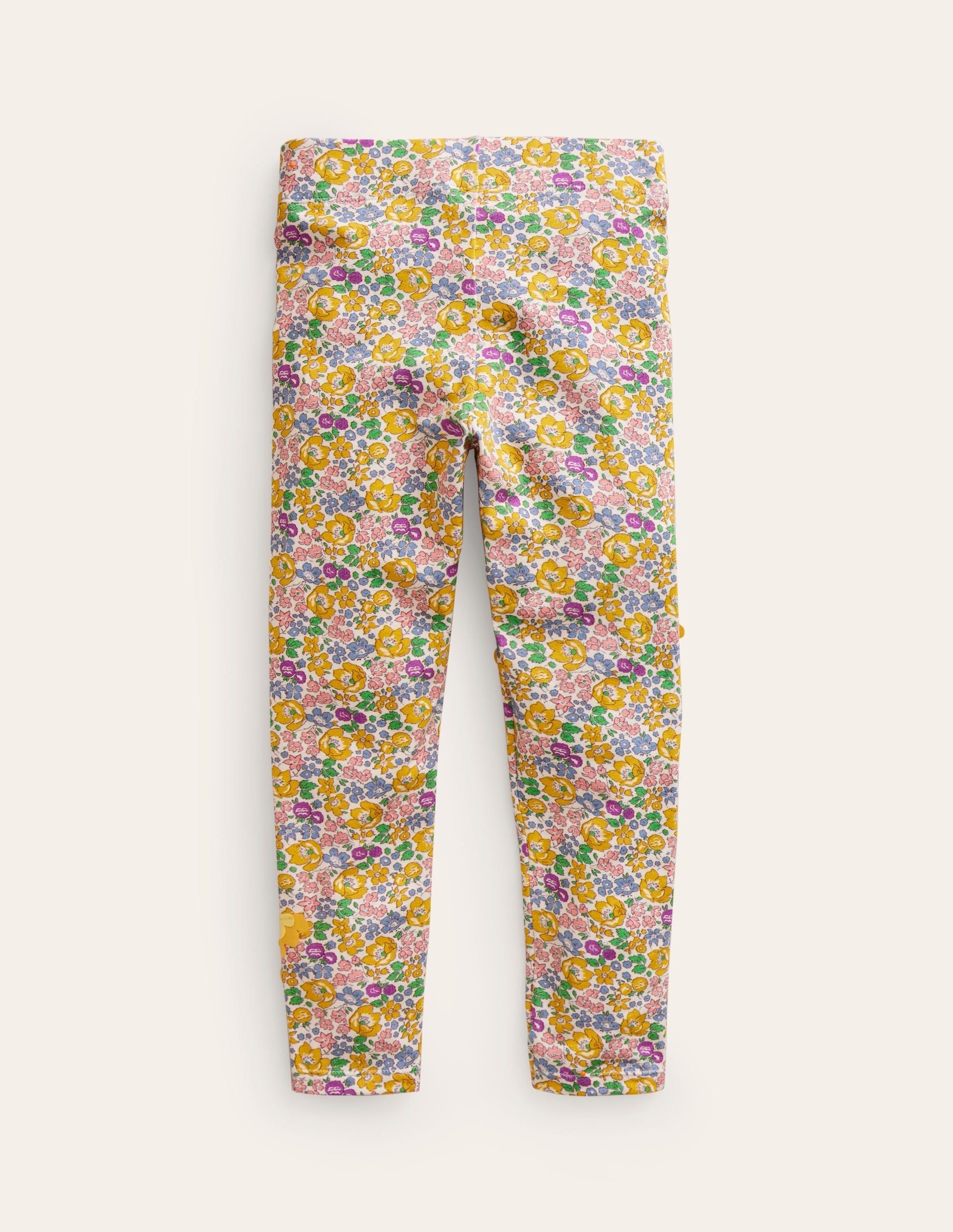Appliqué Leggings-Yellow Spring Bloom-2