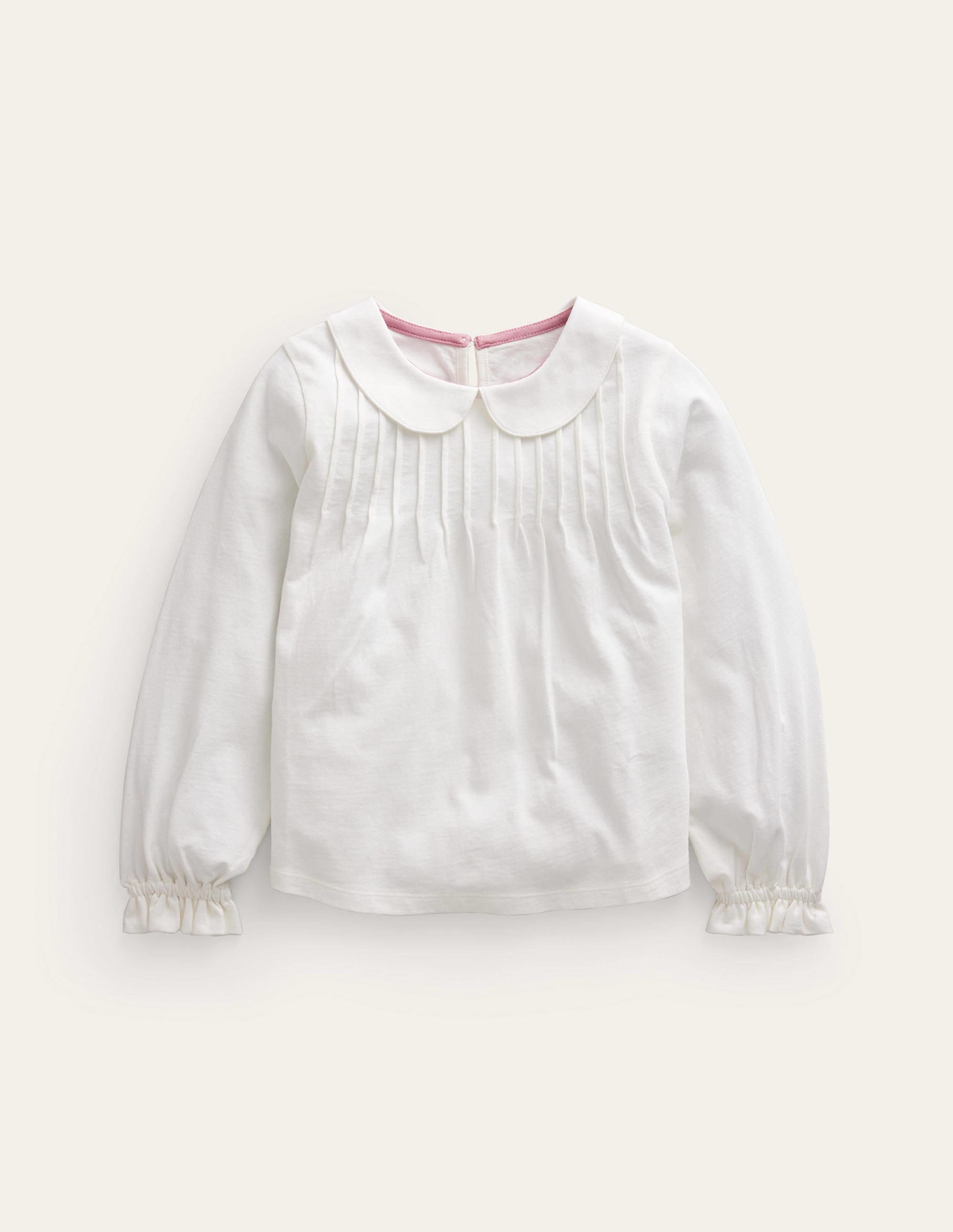 Jersey-Oberteil mit Kragen-Ivory and Navy Spot - Image 1