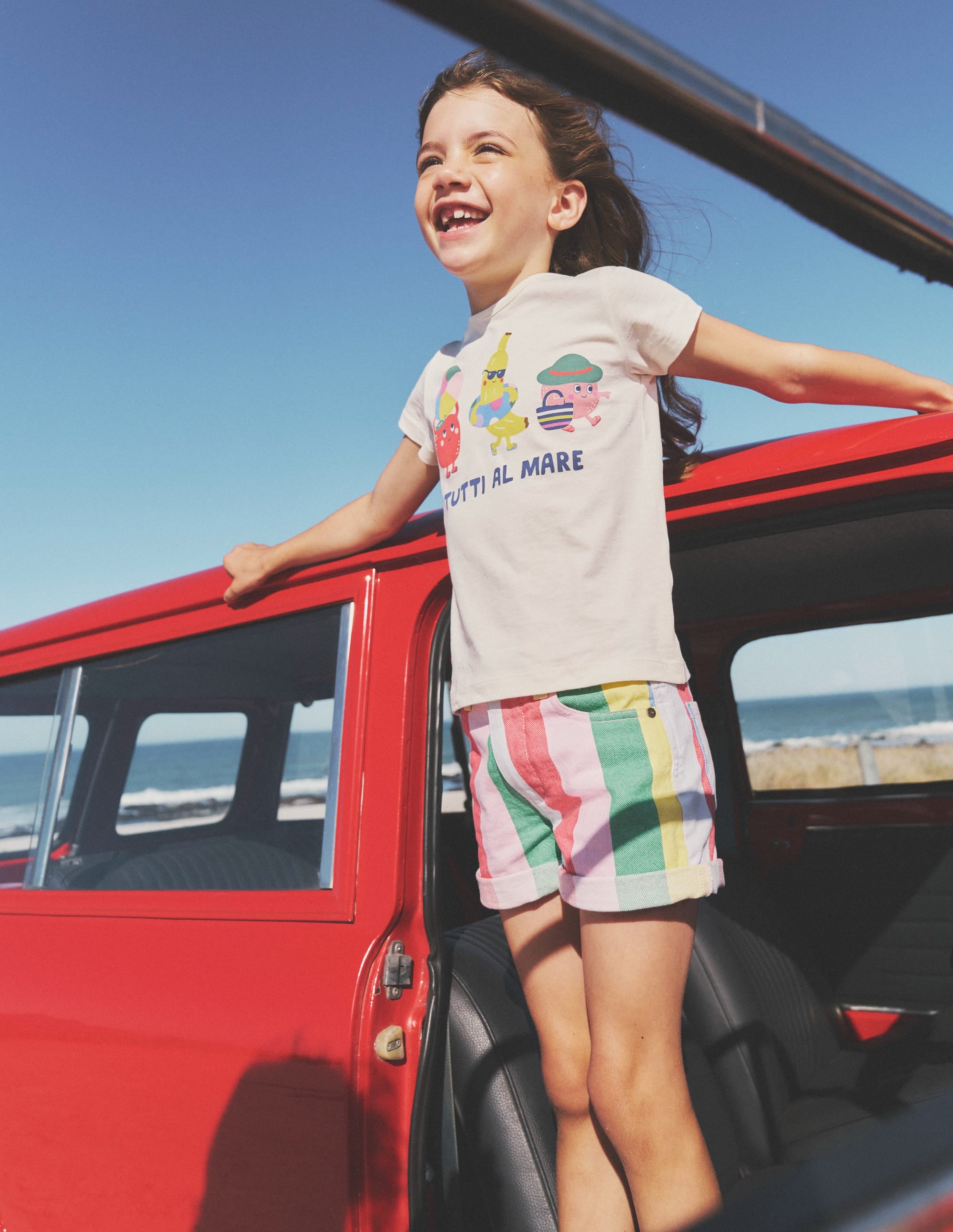 Jeansshorts-Bunt Regenbogen-Streifen - Image 4
