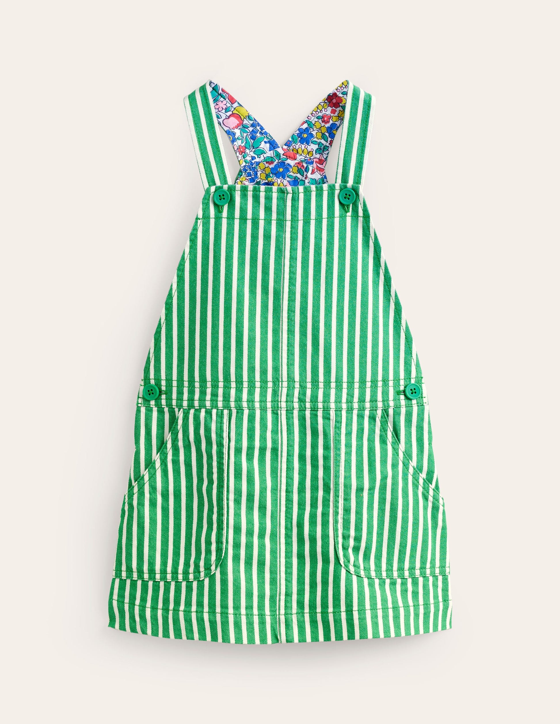 Robe salopette-Rayé haricot/ivoire-1