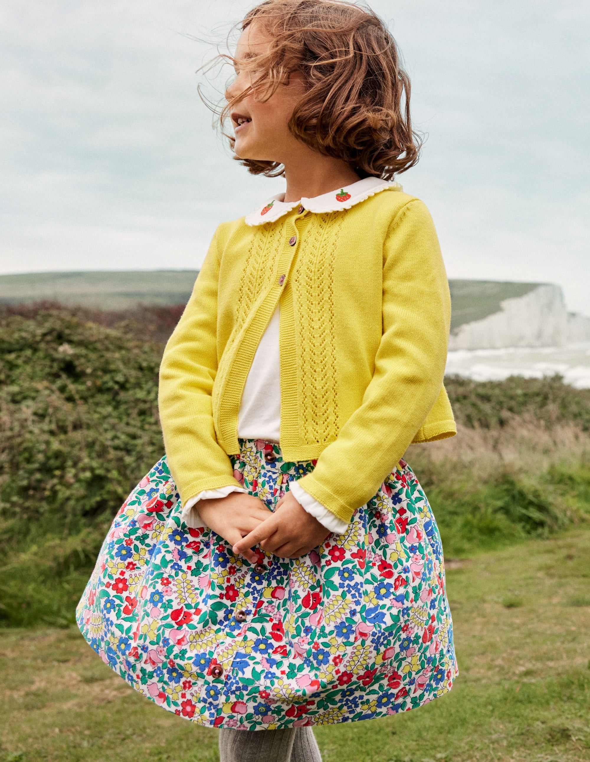 Cord Twirly Skirt-Multi Flowerbed - Image 4