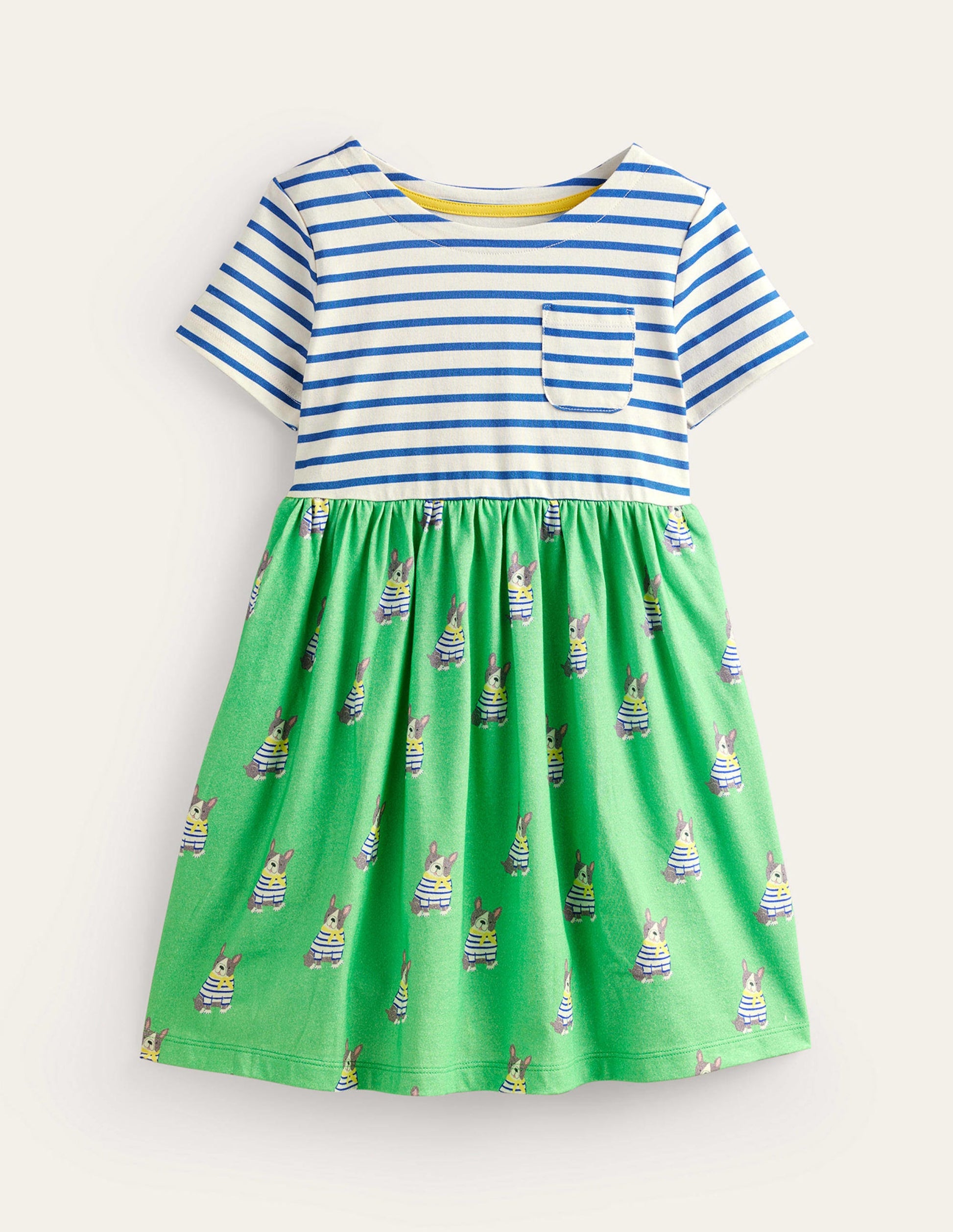 Hotchpotch Jersey dress-Pea Green Small Dogs-1