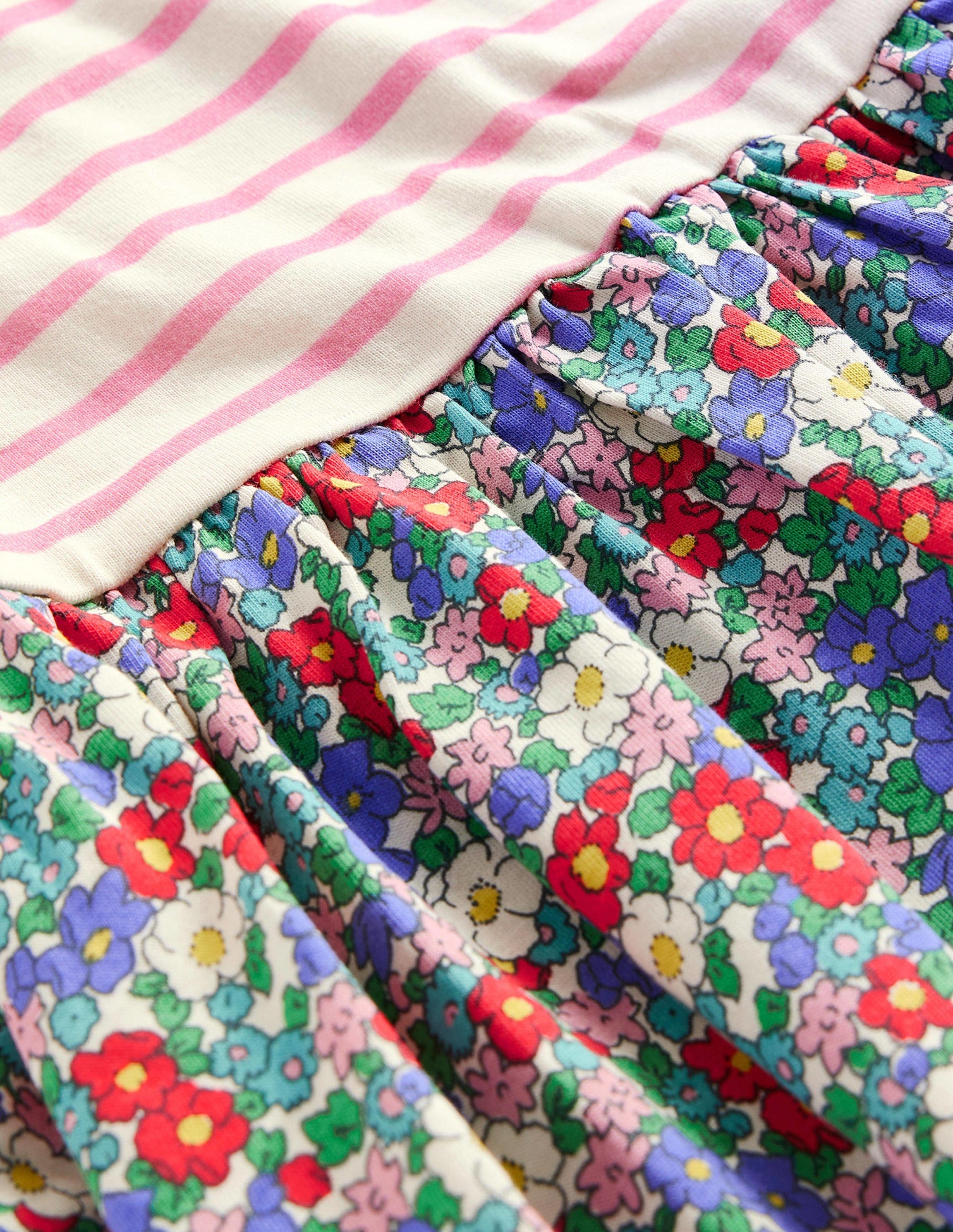 Robe motif pêle-mêle en jersey-Motif floral nautique-3
