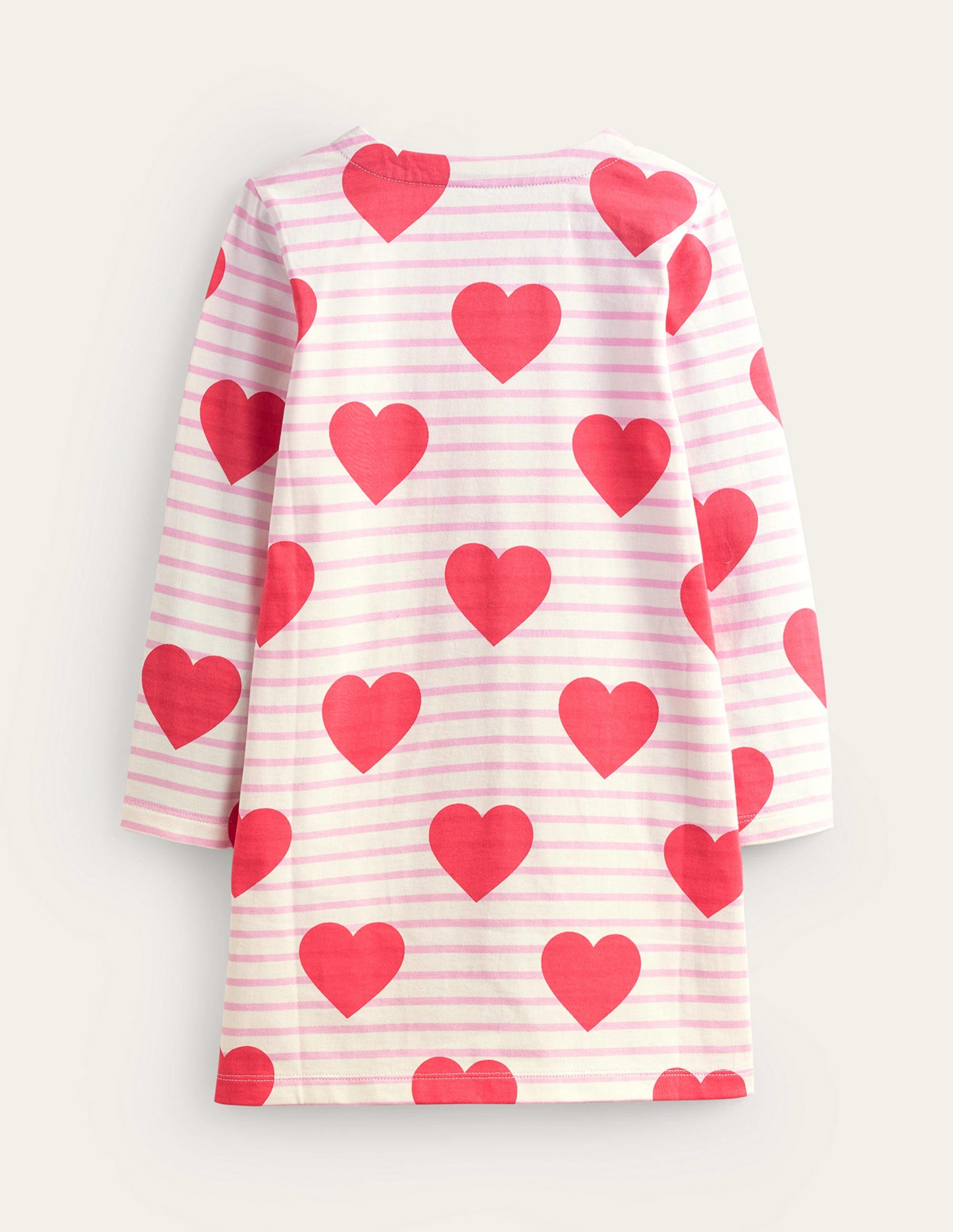 Robe façon marinière fun-Cœur rayé rouge coquelicot - Image 2