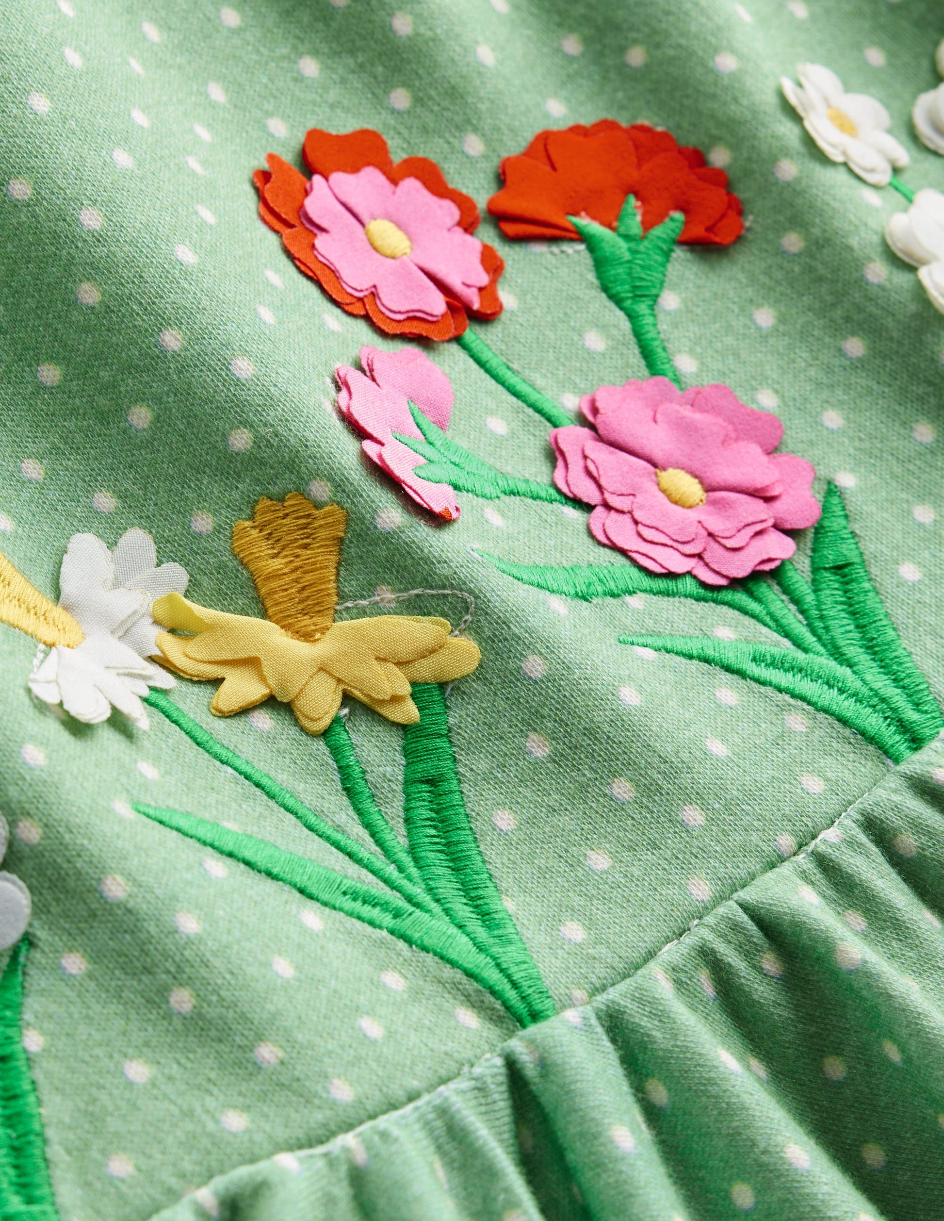 Flutter Twirly Dress-Pistachio Green Flowers-3