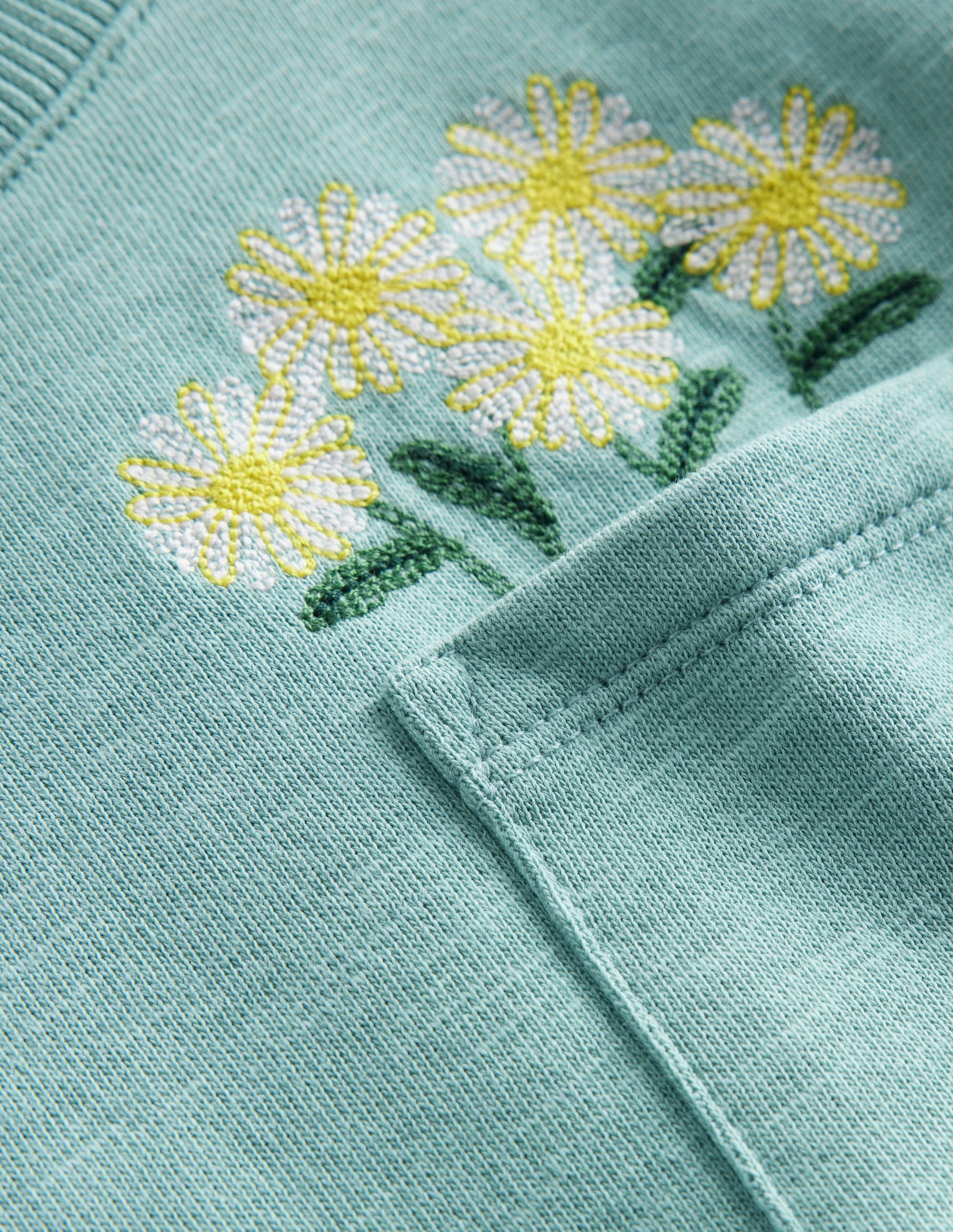 Robe-sweat brodée-Fleurs bleu géorgien-3