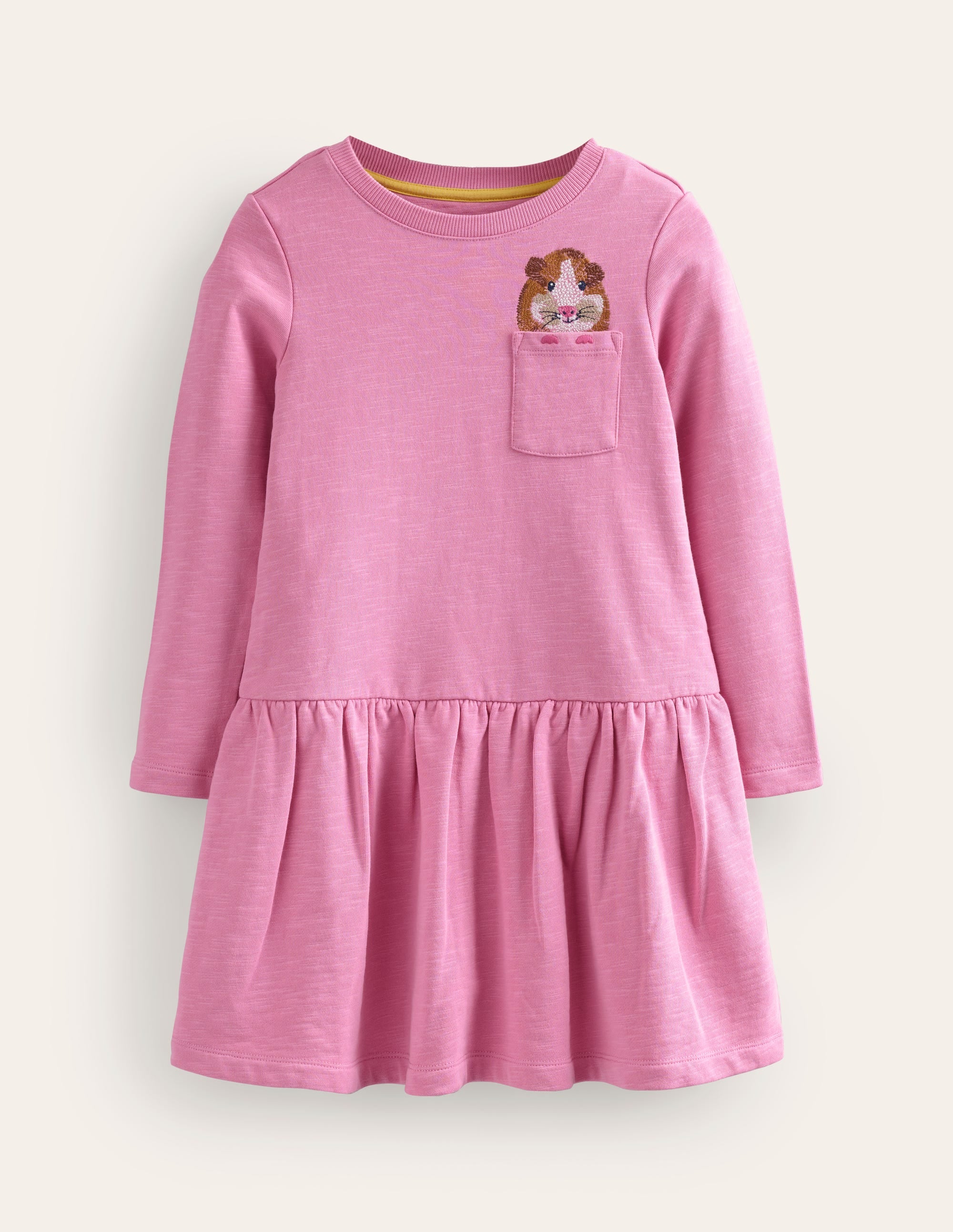 Embroidered Sweat Dress-Cosmos Pink Guinea Pig - Image 1