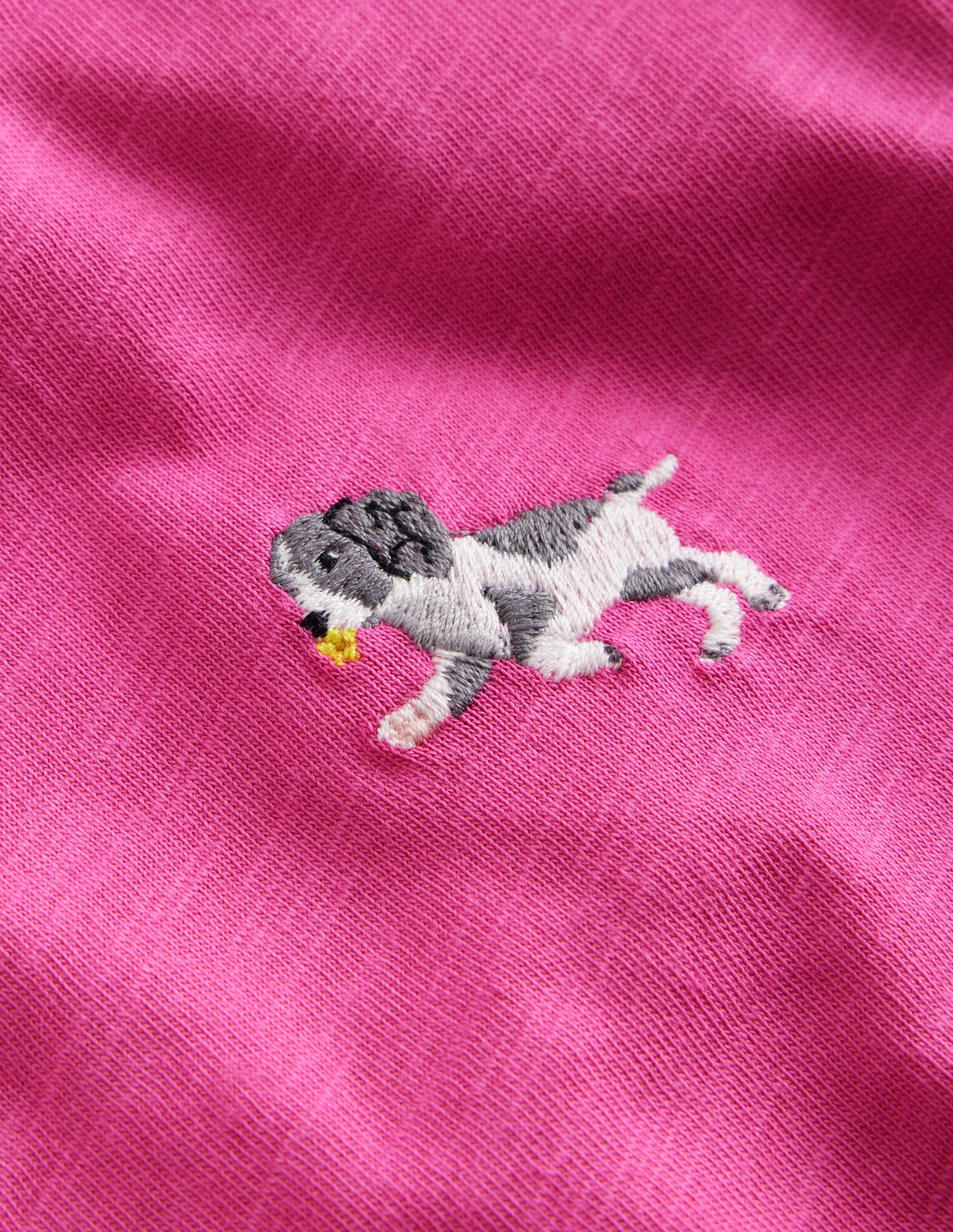 T-Shirt mit gesticktem Logo-Erdbeereis Hund-3