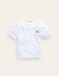 T-shirt à logo brodé-Arc-en-ciel blanc