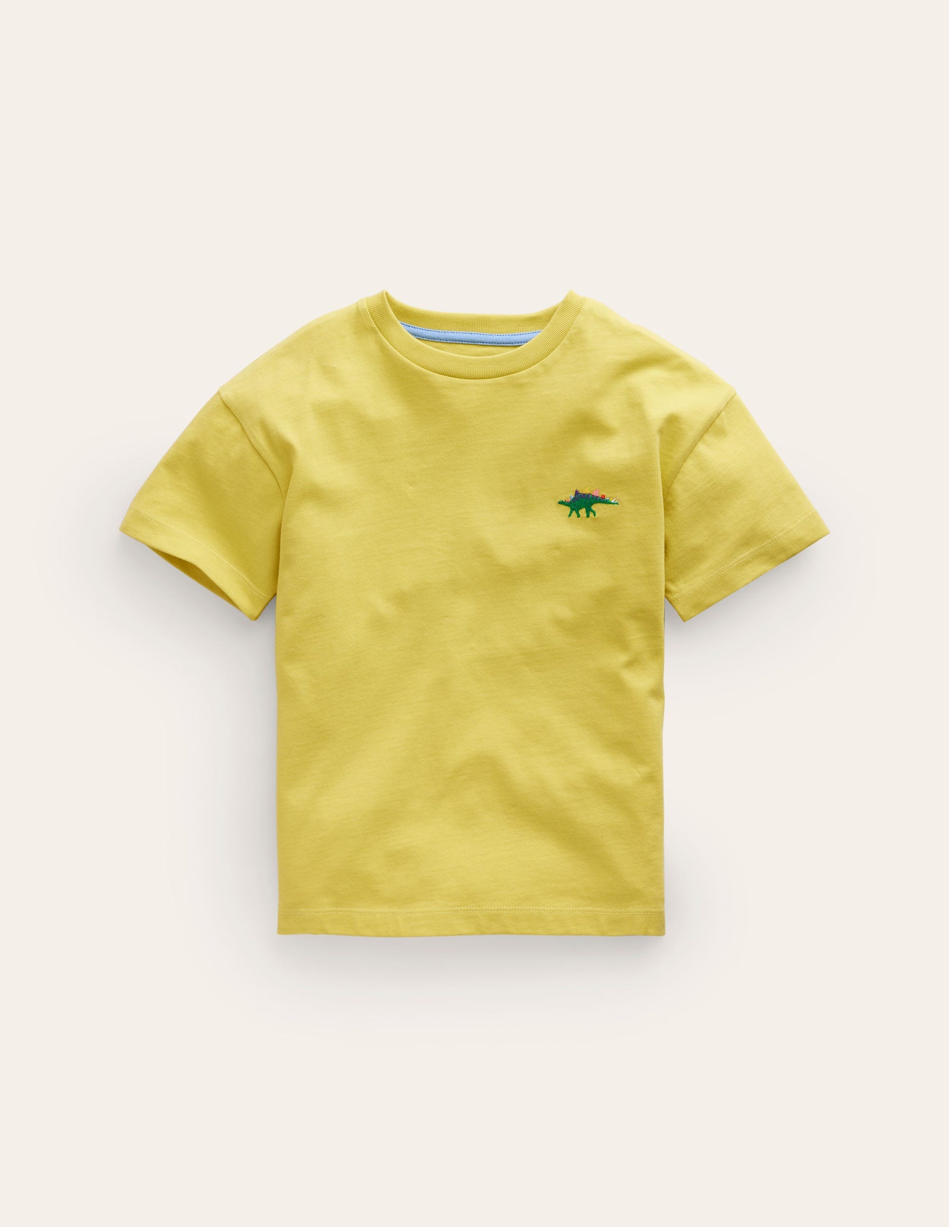 T-Shirt mit gesticktem Logo-Knallgelb Dinosaurier-1