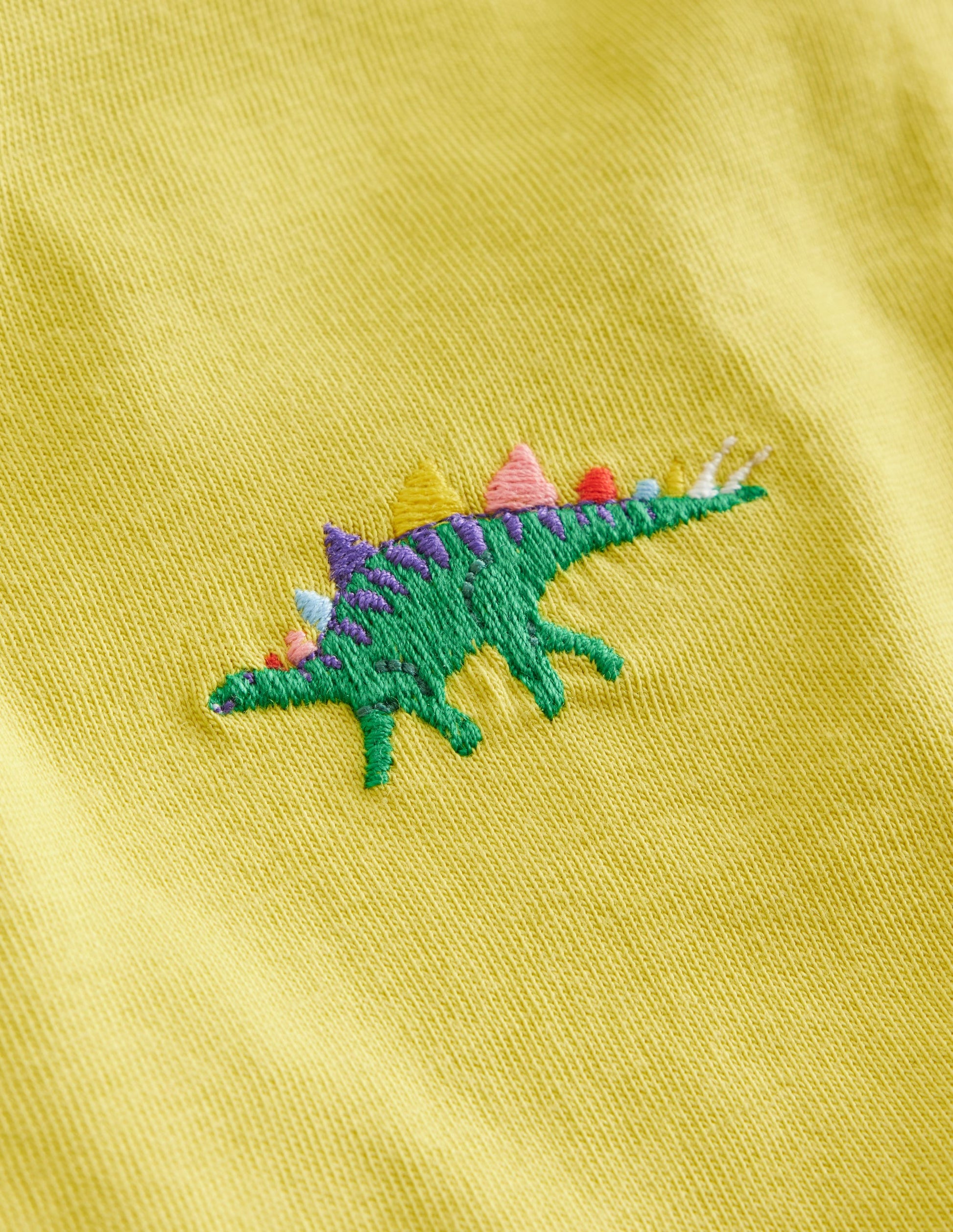 T-Shirt mit gesticktem Logo-Knallgelb Dinosaurier-3