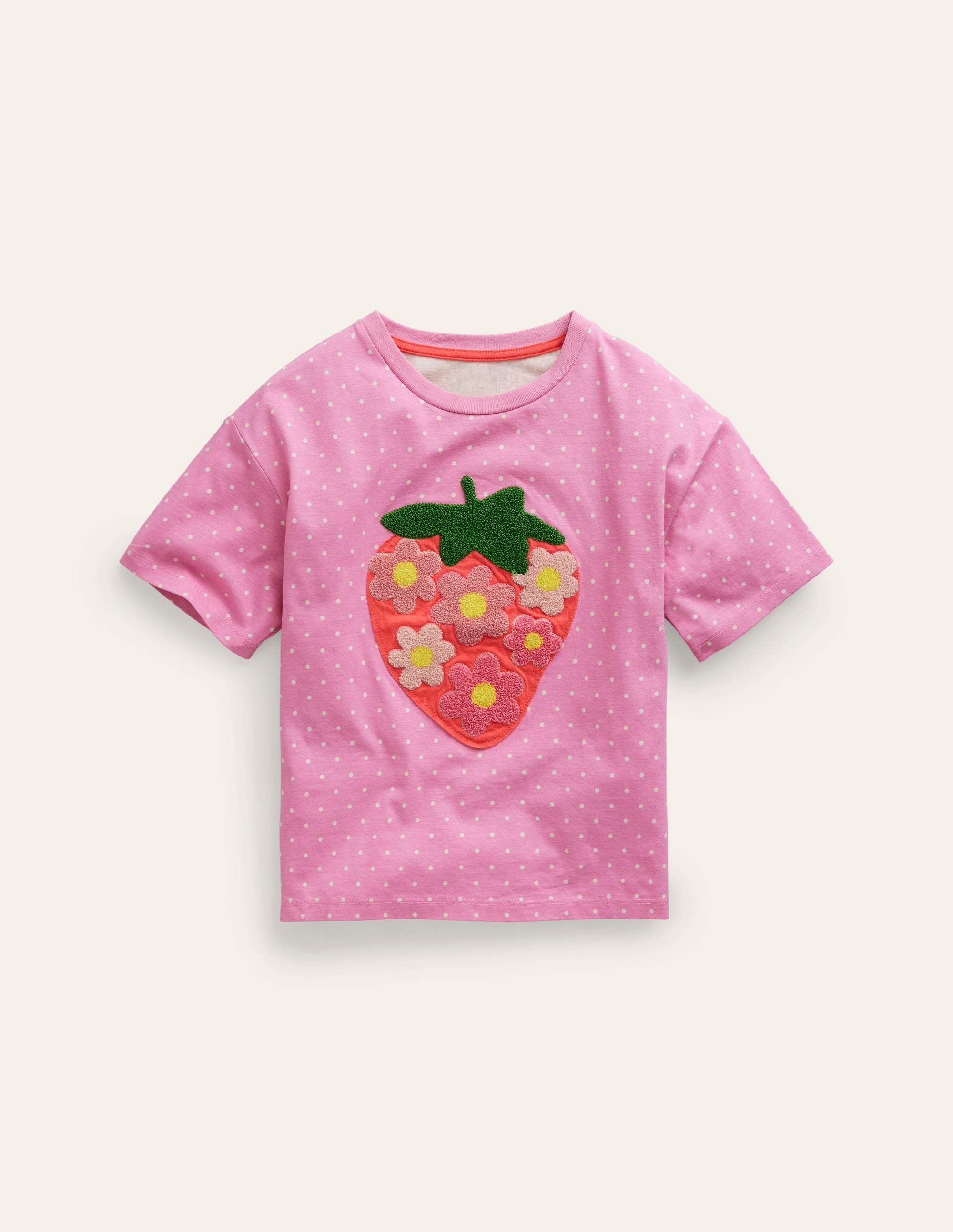T-shirt bouclé décontracté-Fraise rose cosmos - Image 1