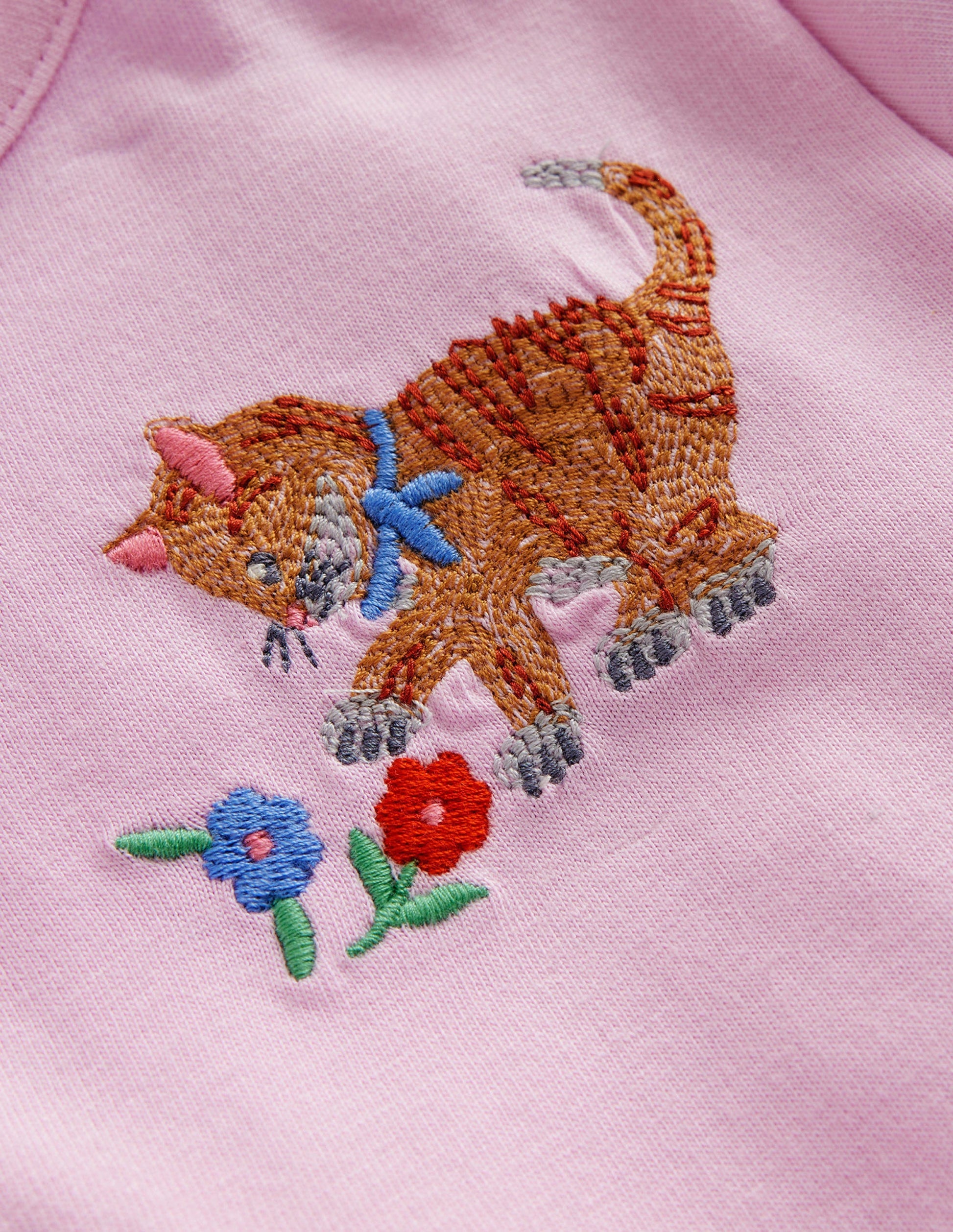 Top en jersey à super surpiqûres-Chats roses-3