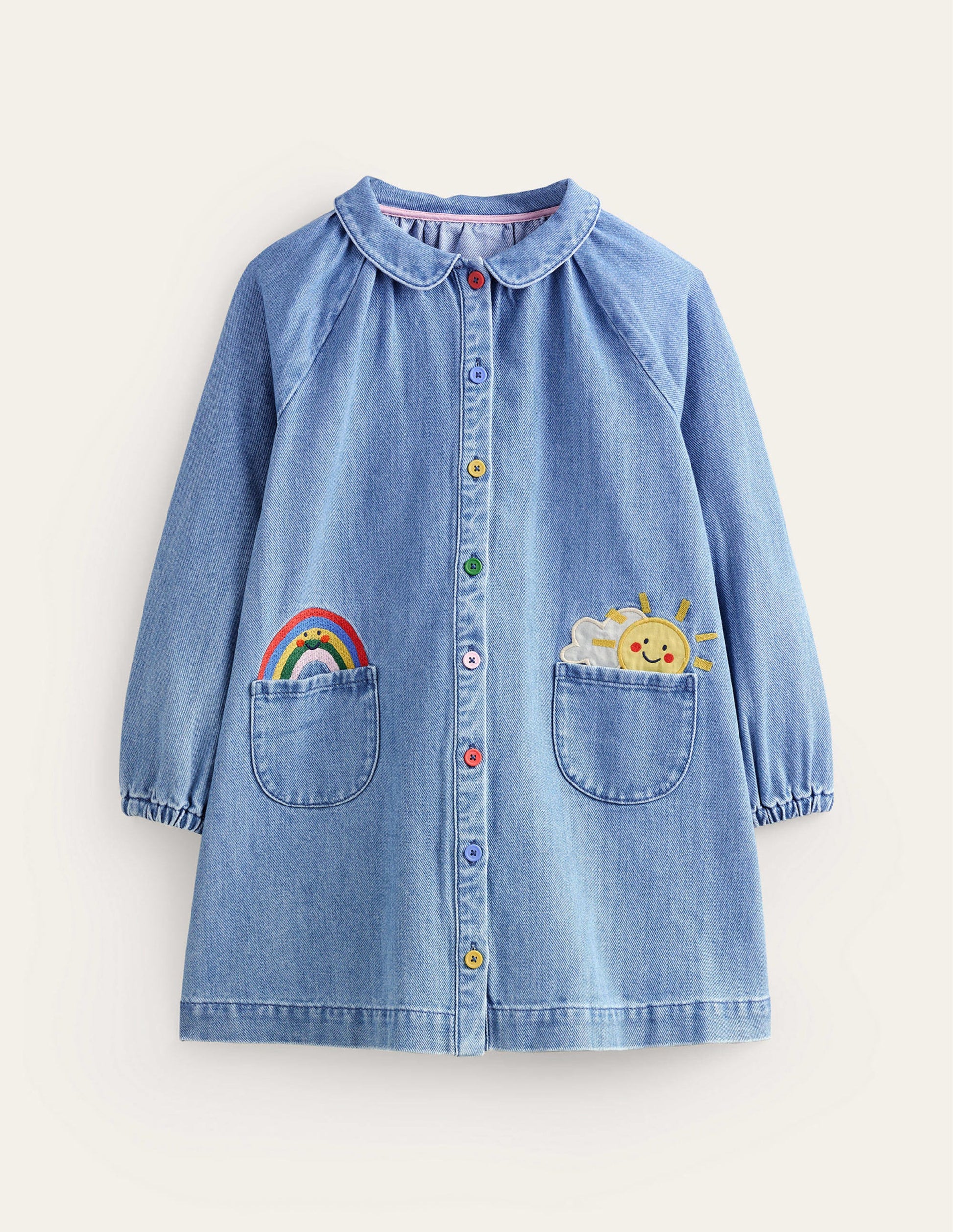 Hemdblusenkleid mit Applikation-Medium Vintage Denim Wetter-1