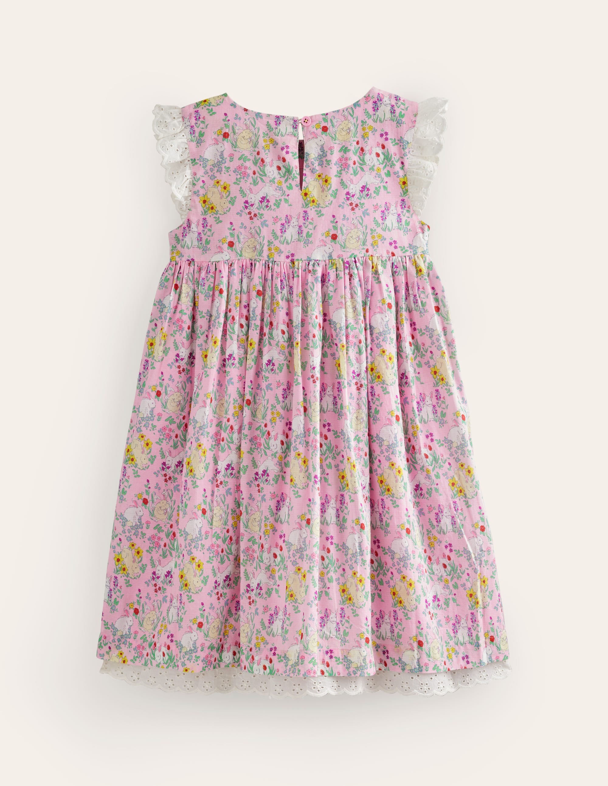 Robe à smocks et détails dentelle-Motif Bunny Meadow pois de senteur - Image 2