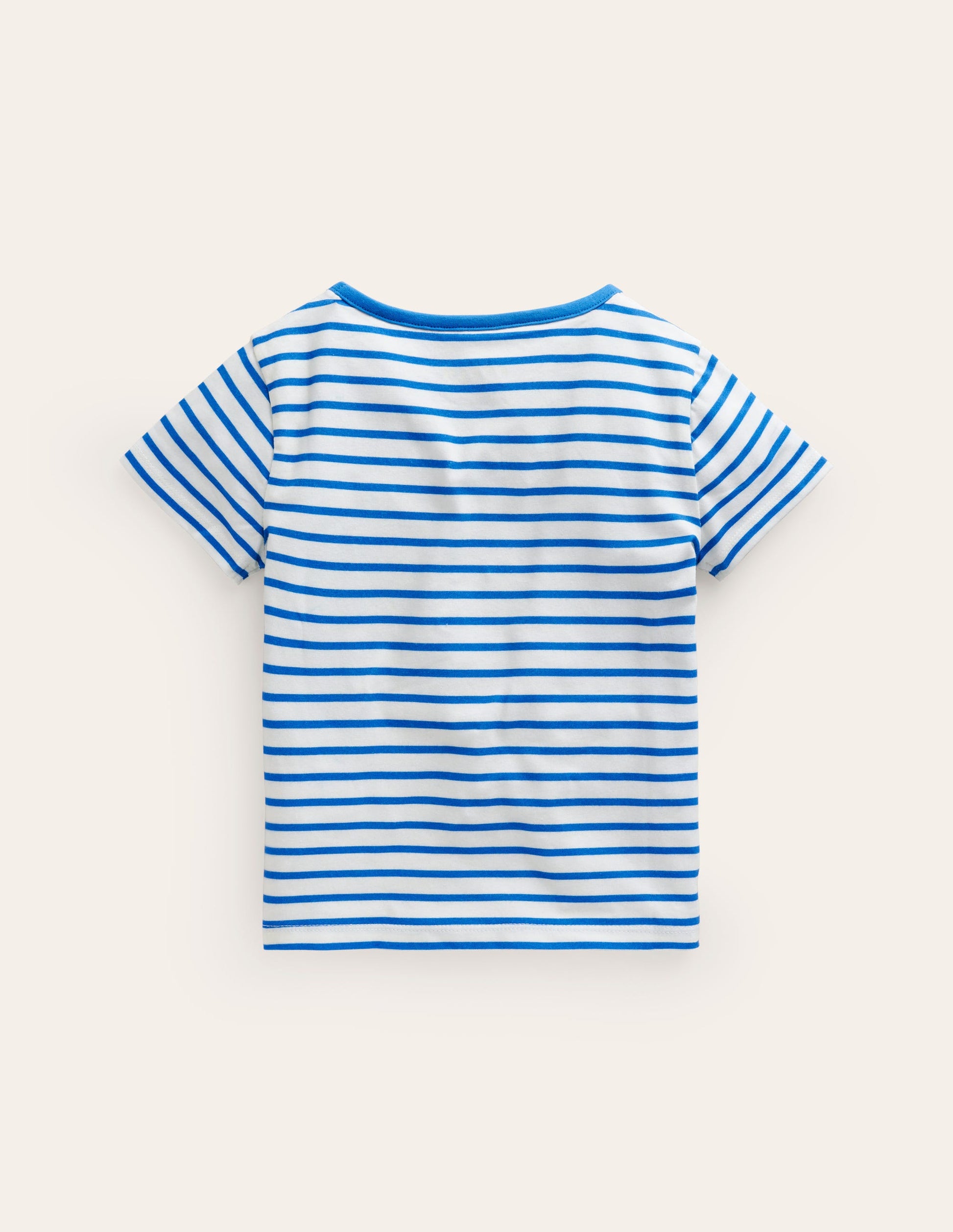 Kurzärmeliges T-Shirt mit Applikation-Naturweiß/ Korsika-Blau Qualle-2