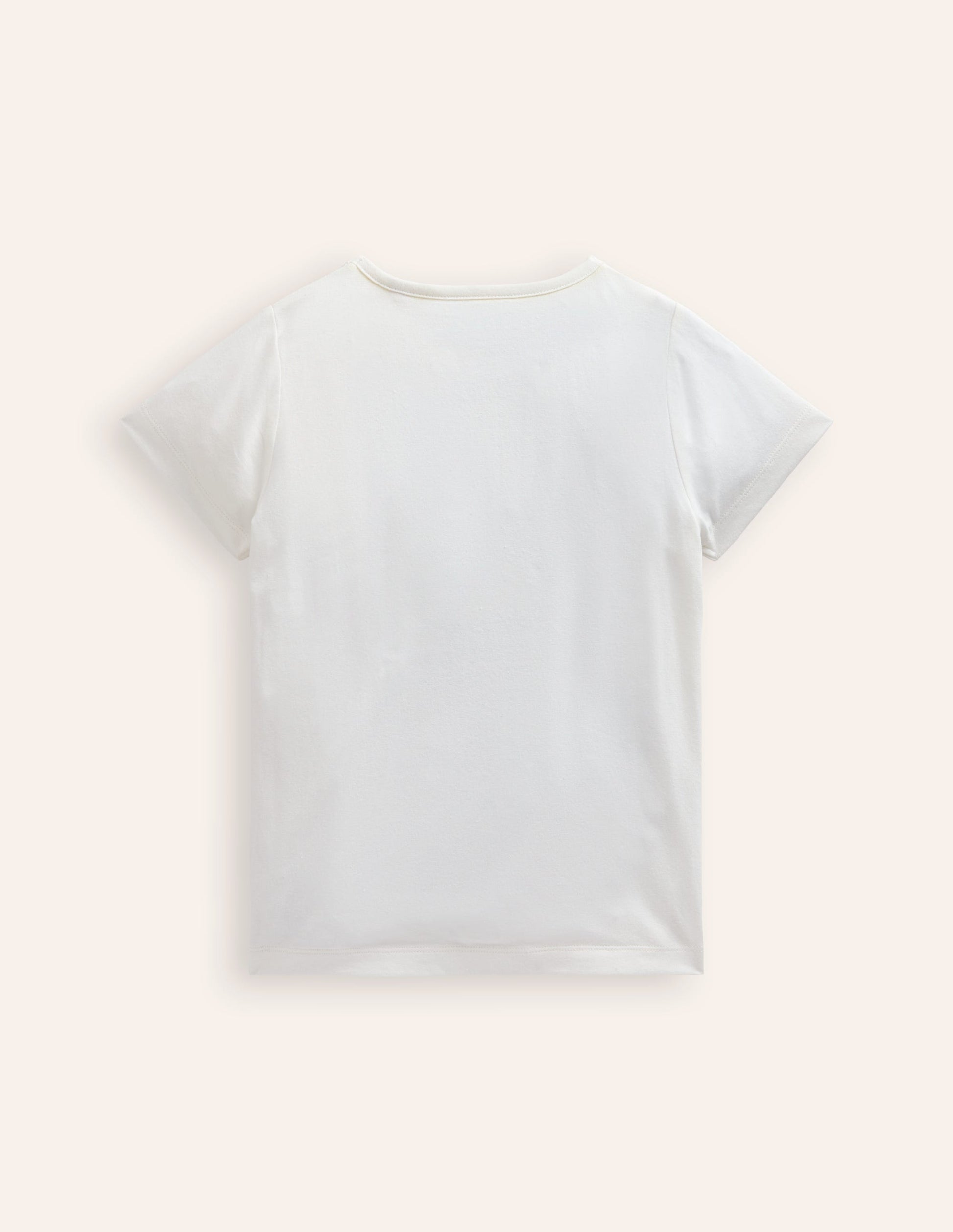 Kurzärmeliges T-Shirt mit Applikation-Naturweiß, Schmetterling-3