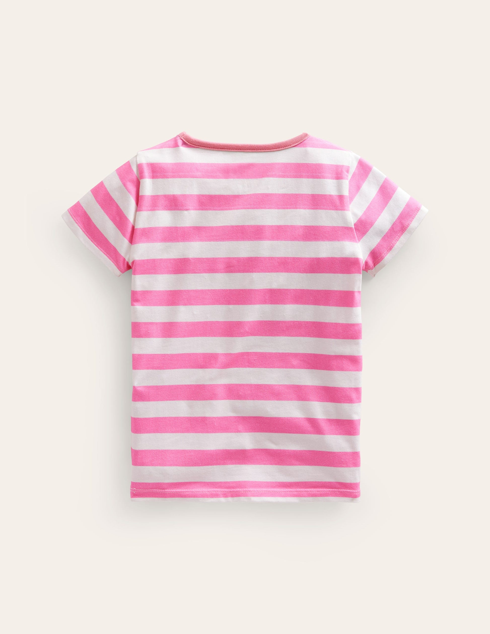 T-shirt manches courtes à appliqué-Tortue rose cosmos/ivoire-2