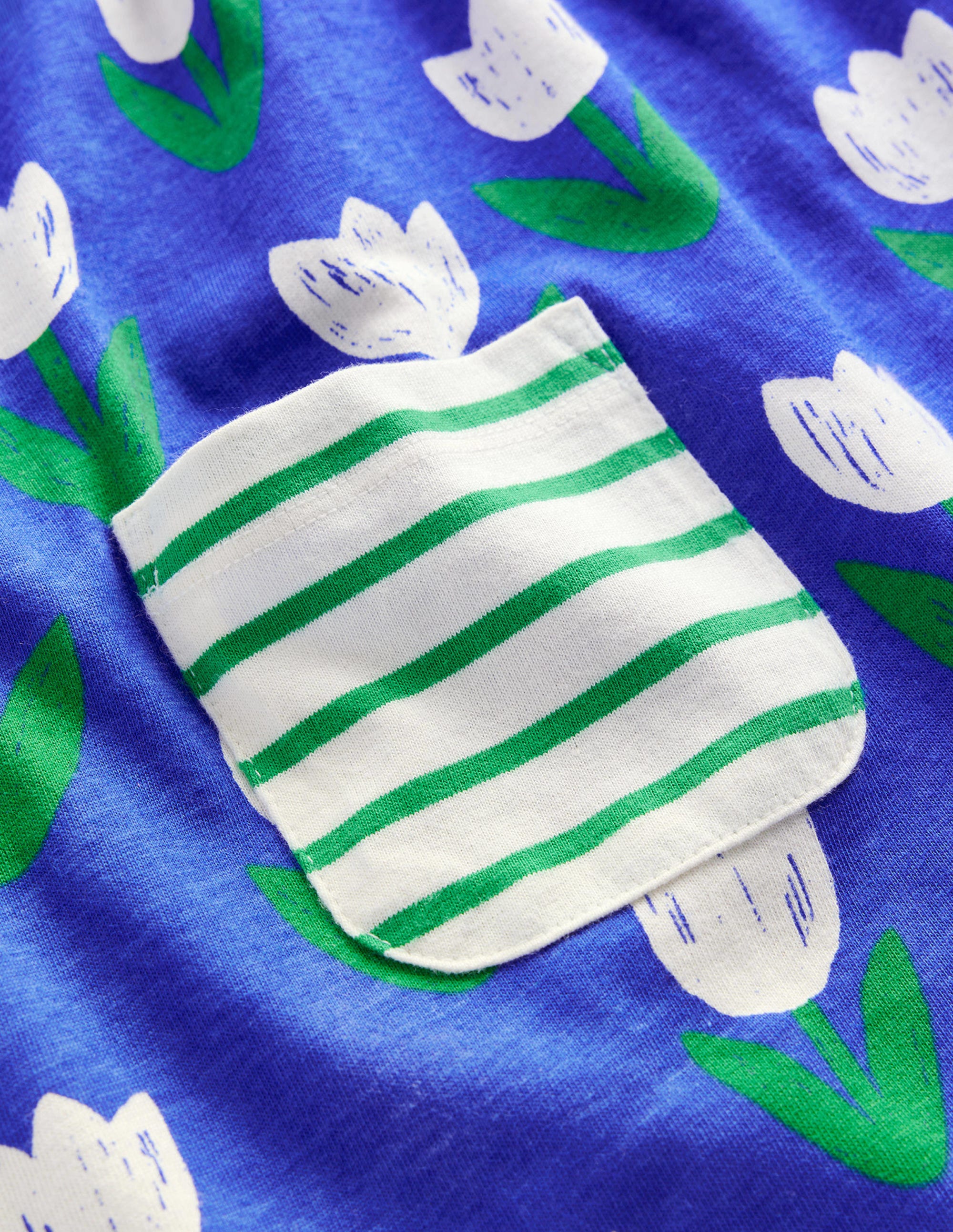 Tunique à imprimé pêle-mêle-Tulipes bleu héron - Image 3