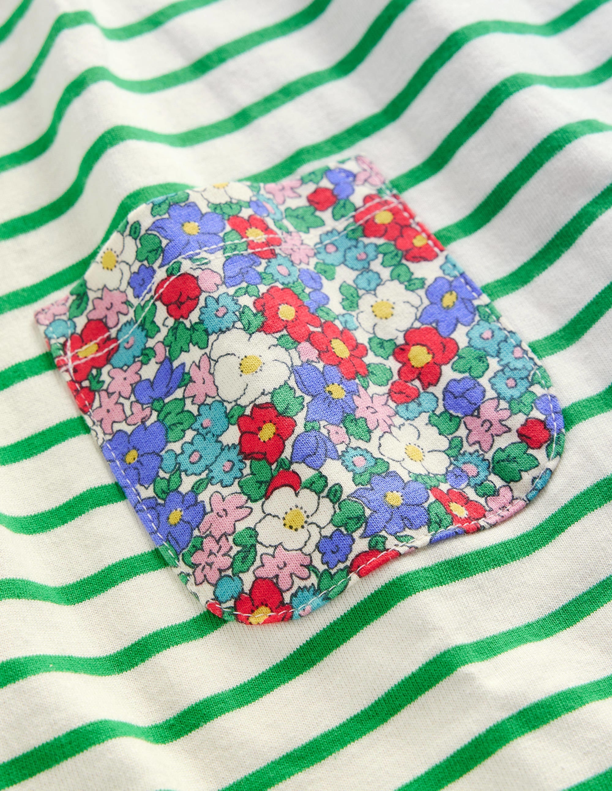 Tunique à imprimé pêle-mêle-Motif floral vert haricot/ivoire - Image 3