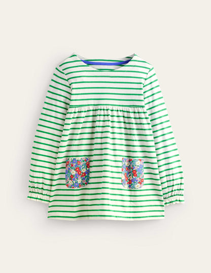 Hotchpotch Printed Tunic-Runner Bean/Ivory Floral-1