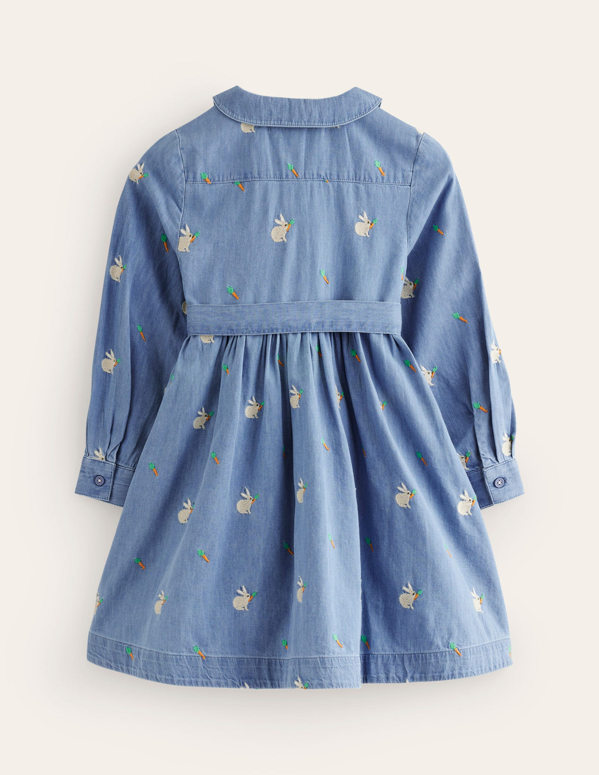 Besticktes Hemdblusenkleid-Chambray Häschen - Image 2