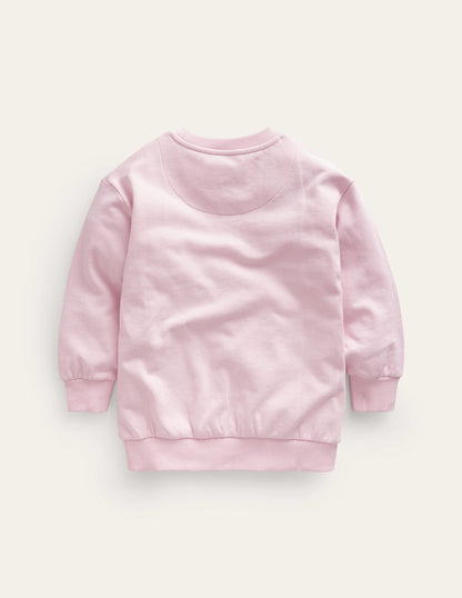 Lockeres, langes Sweatshirt-Französisches Rosa Wetter-3
